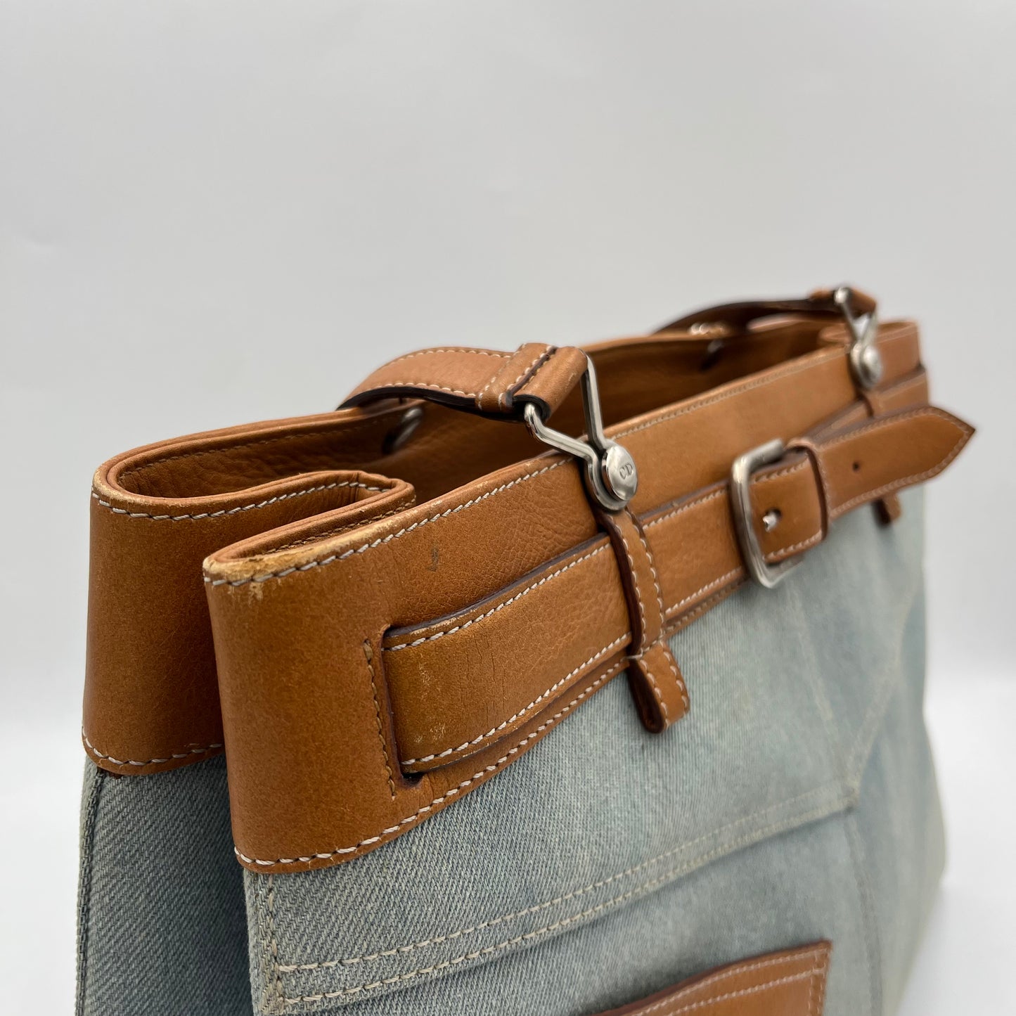 Christian Dior John Galliano Denim Pocket Tote Bag