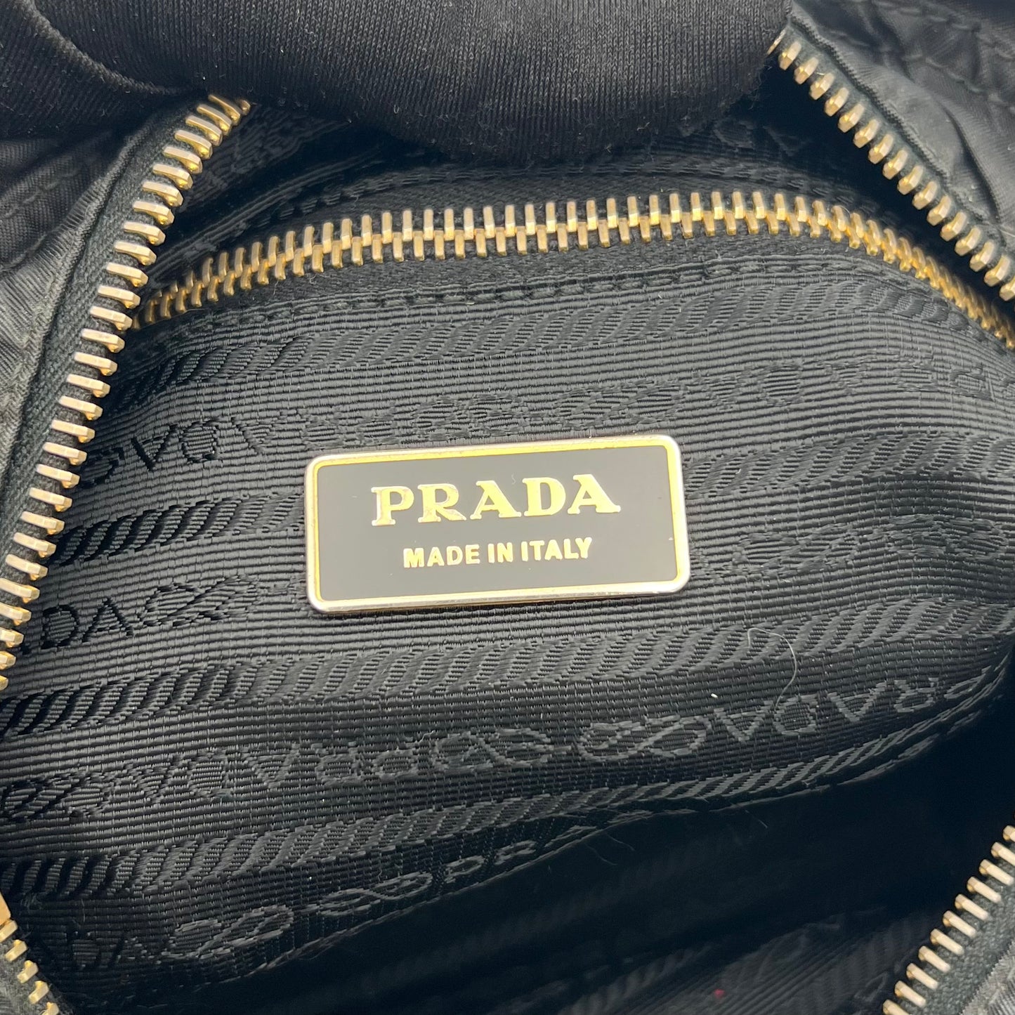 Prada Black Tessuto Stropicciato Tassel Crossbody