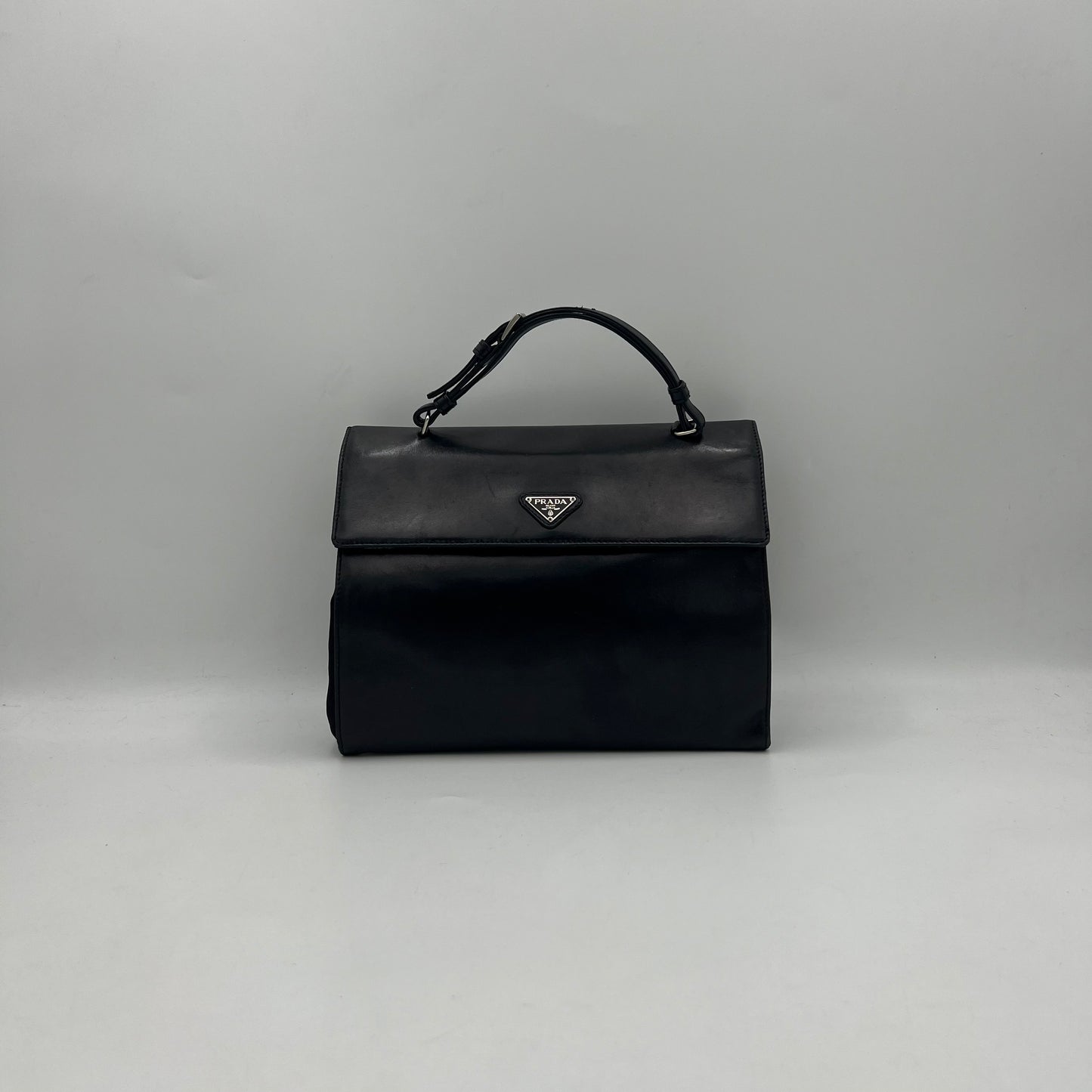 Prada Vintage Black Nappa Trend Handle Handbag