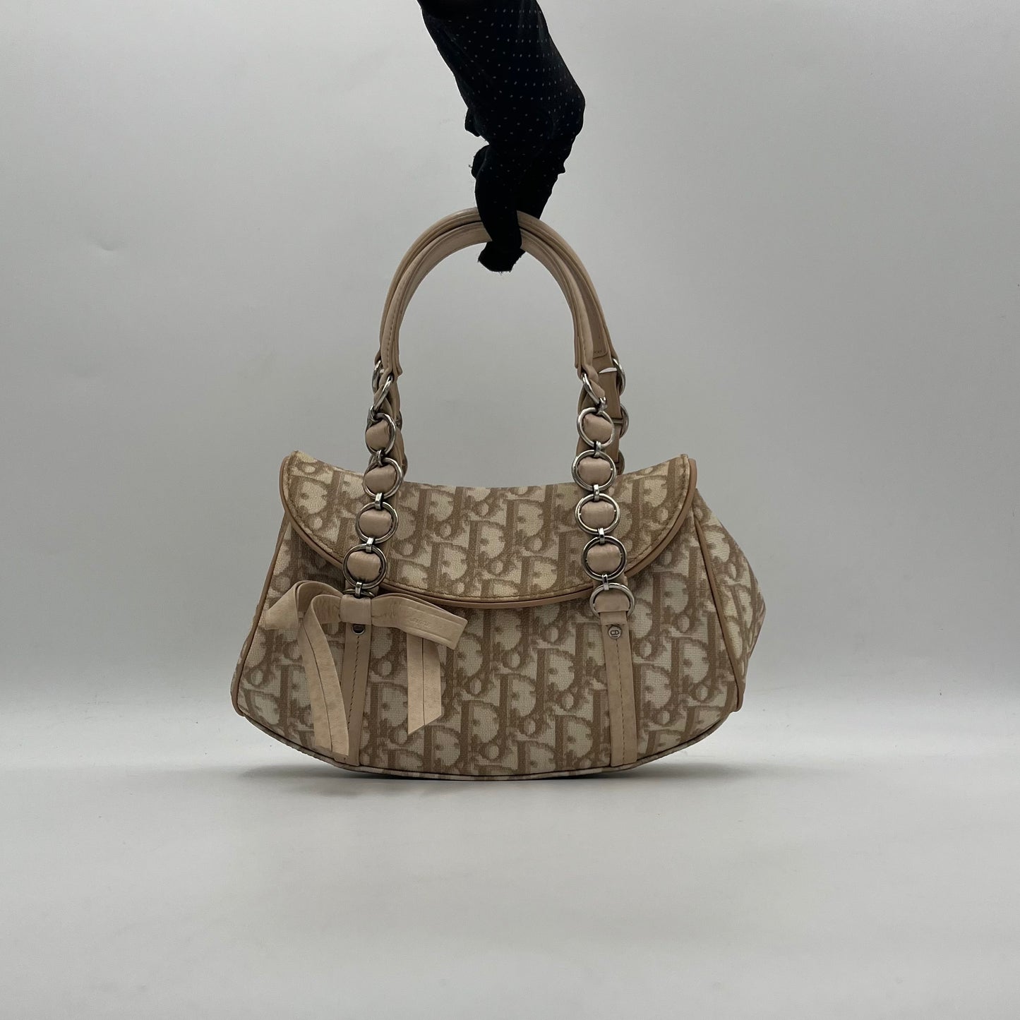 Christian Dior Beige Trotter Romantique Mini Flap Handbag
