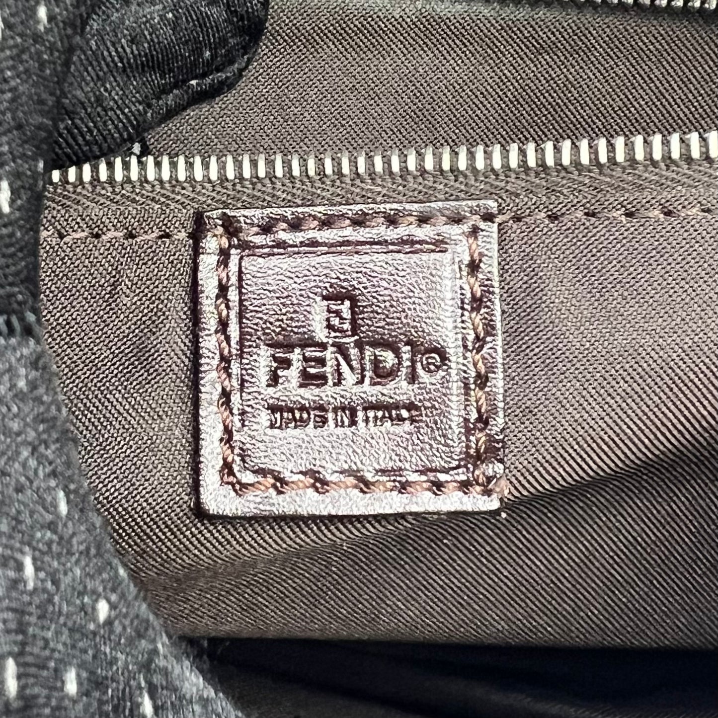 Fendi Tobacco Zucca Canvas and Leather Flap Baguette