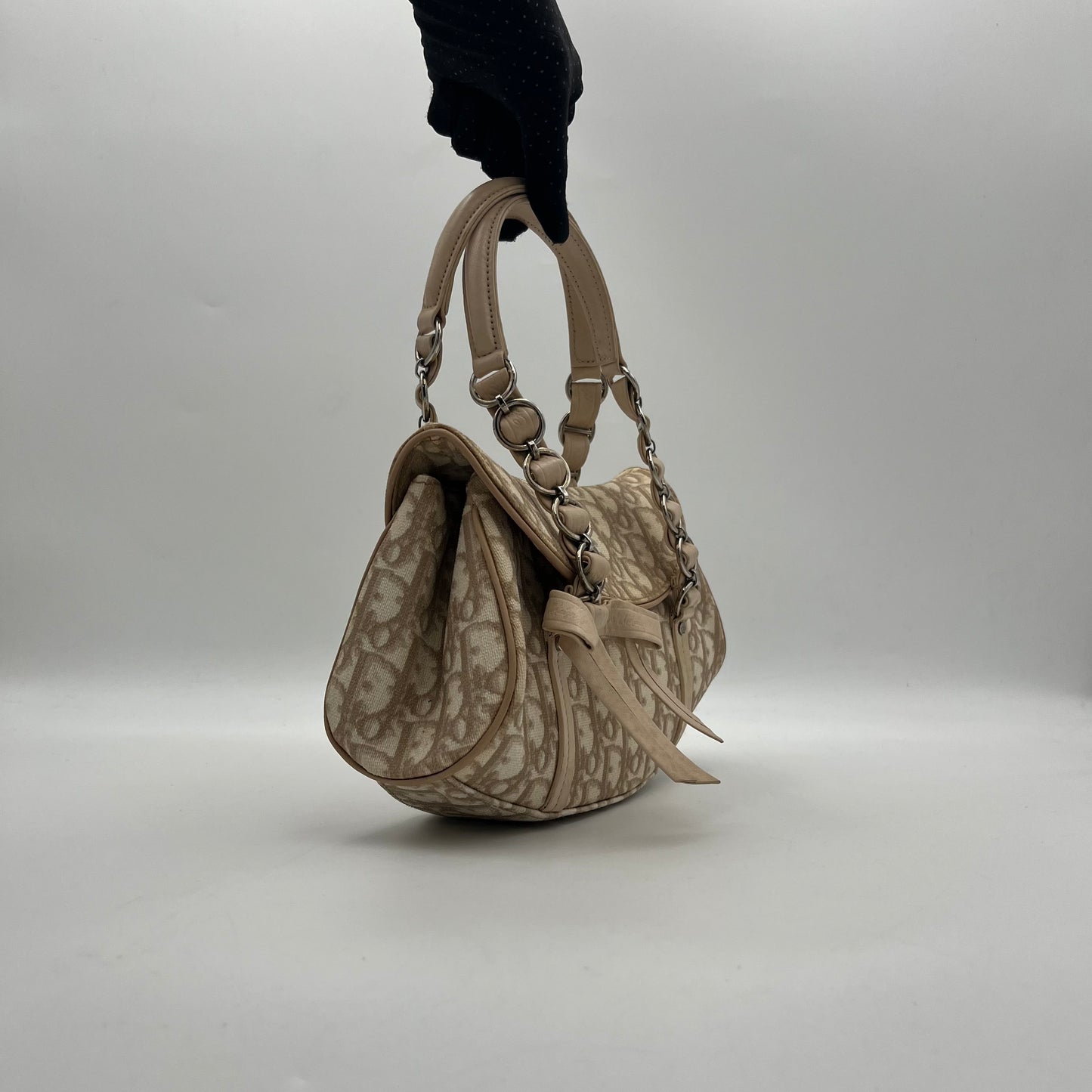 Christian Dior Beige Trotter Romantique Mini Flap Handbag