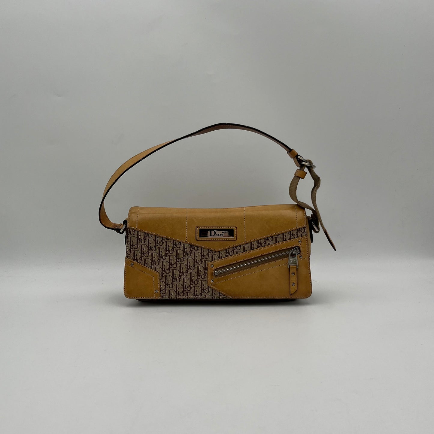Christian Dior Brown Trotter Street Chic Flap Baguette