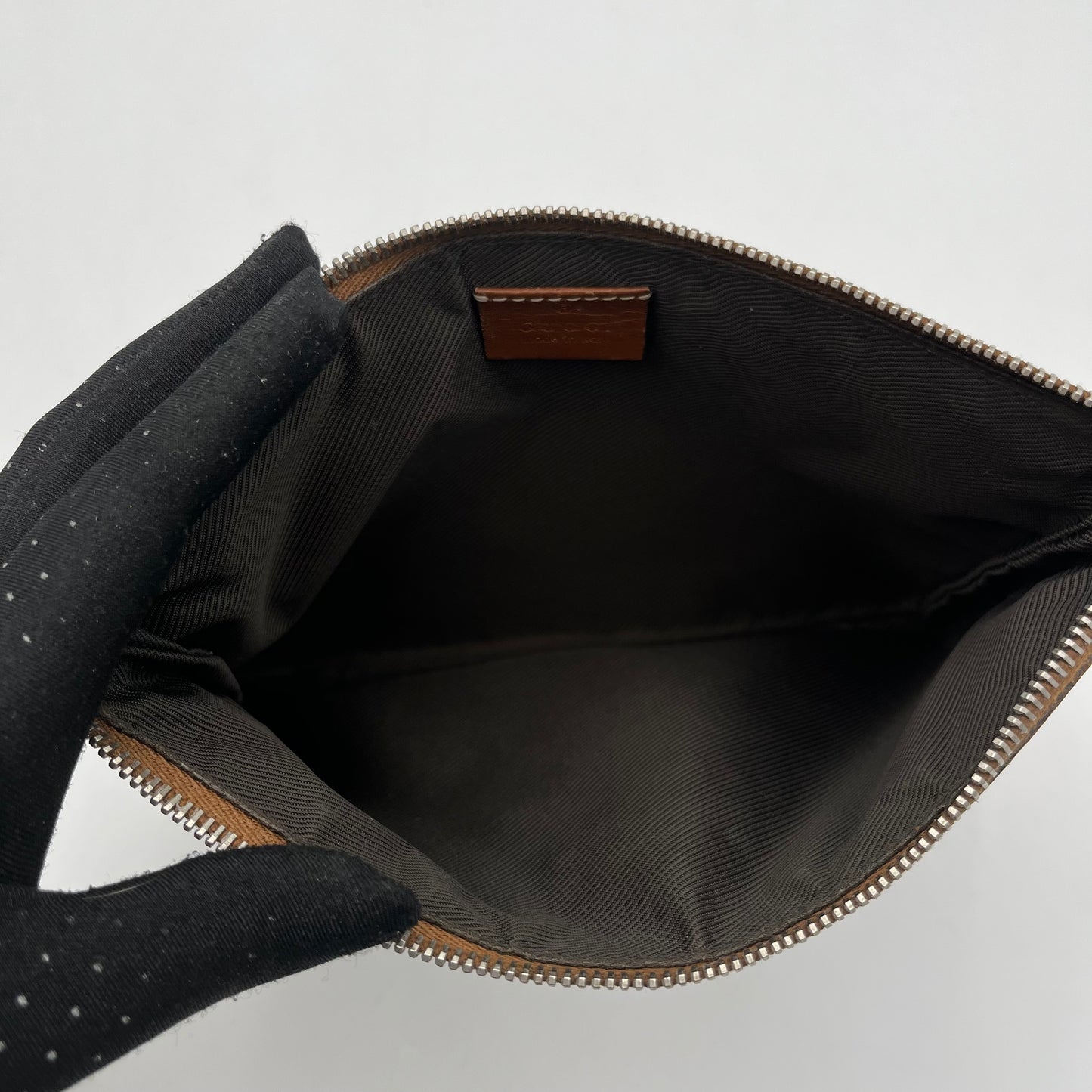 Gucci Beige Monogram Nylon Cosmetic Pouch