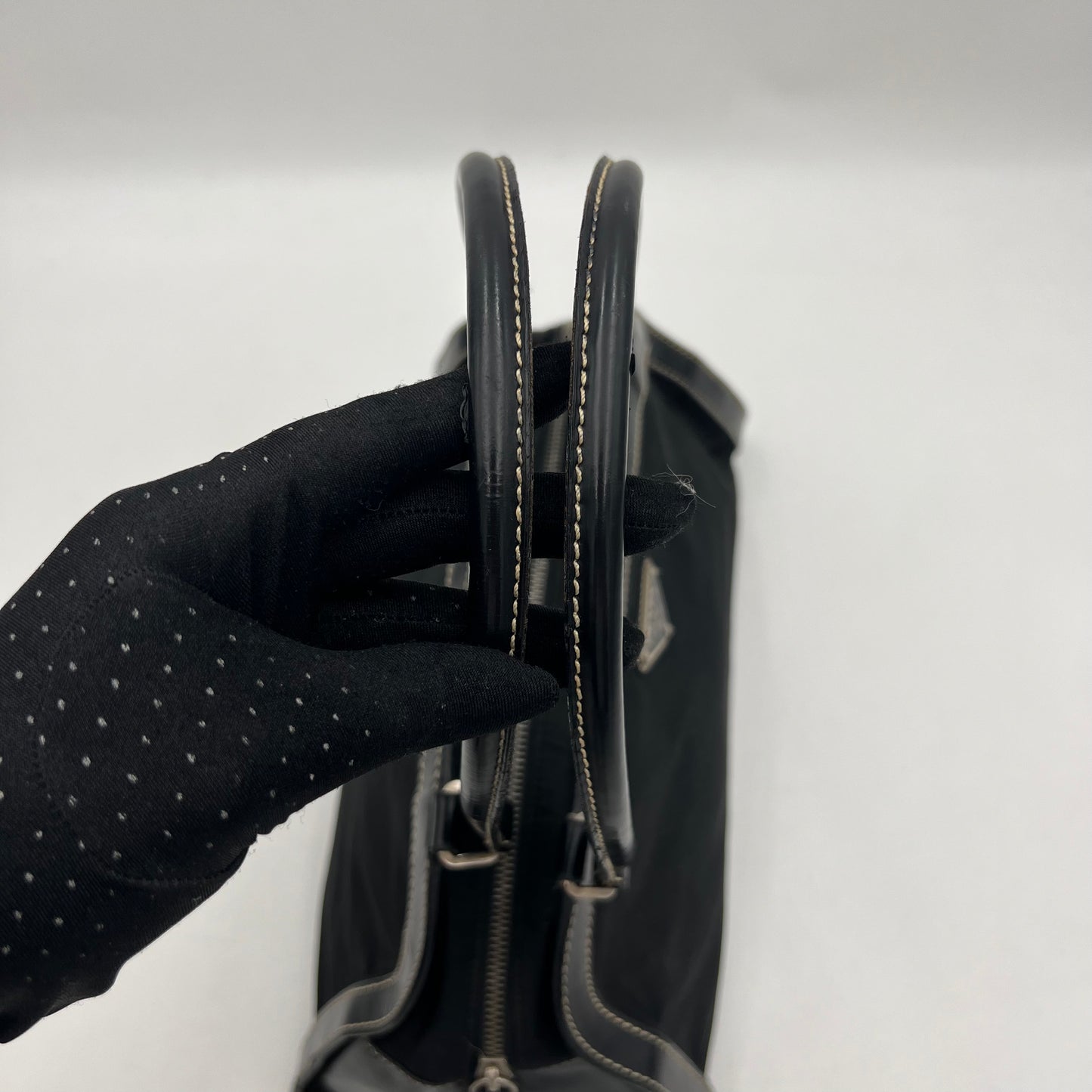 Prada Black Nylon x Patent Leather Bauletto