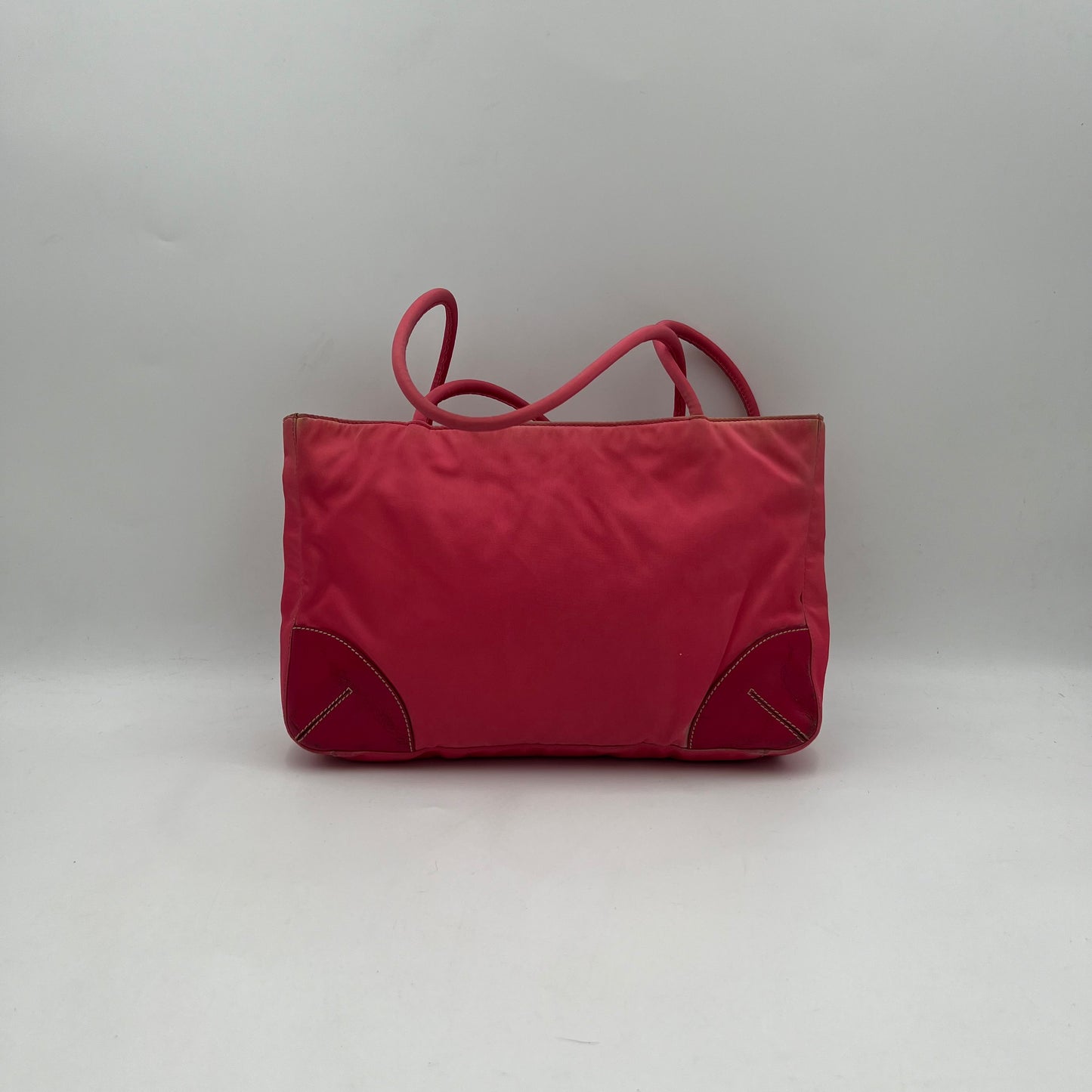 Prada Pink Nylon Horizontal Zip Long Strap Tote