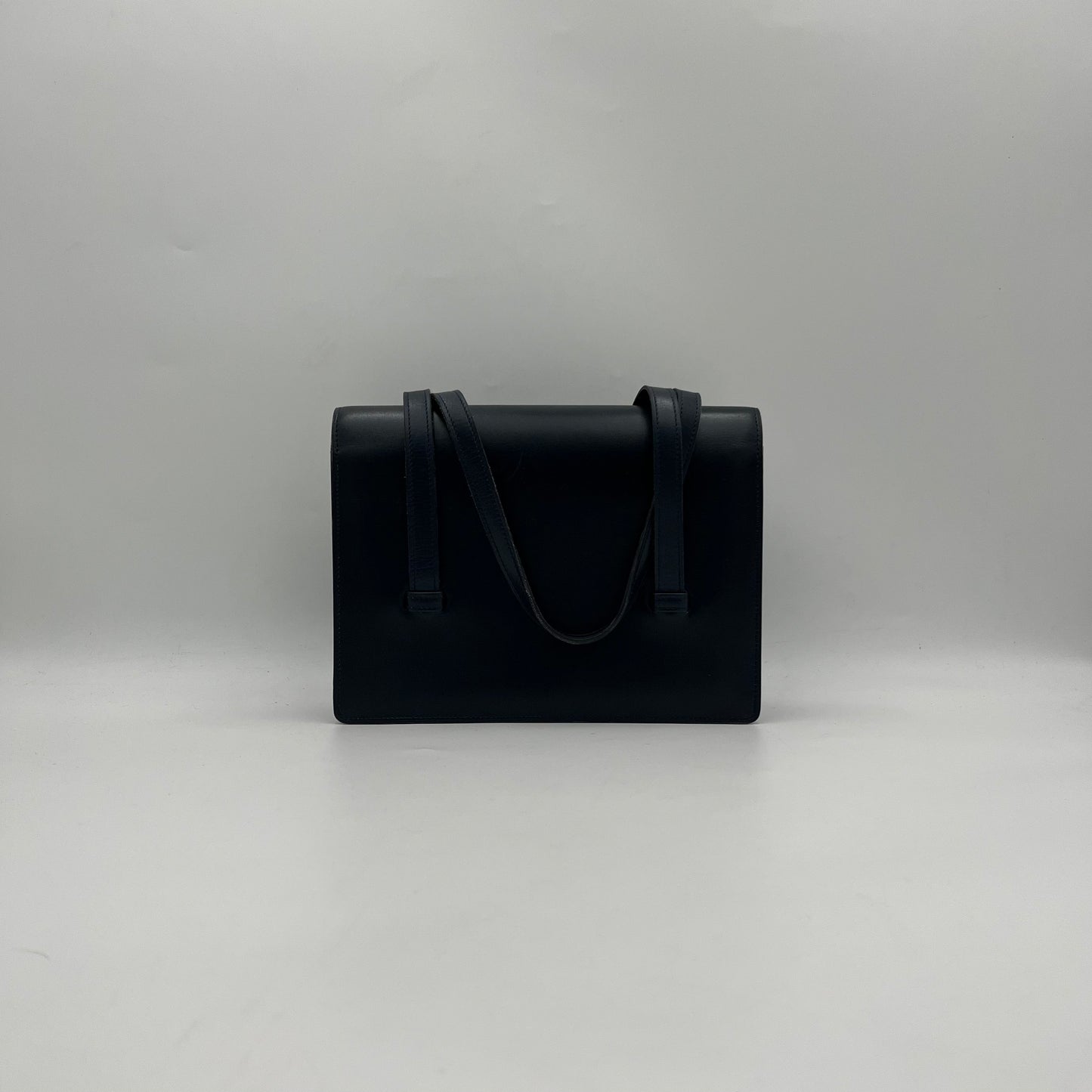 Christian Dior Dark Blue Leather Flap Shoulder Bag