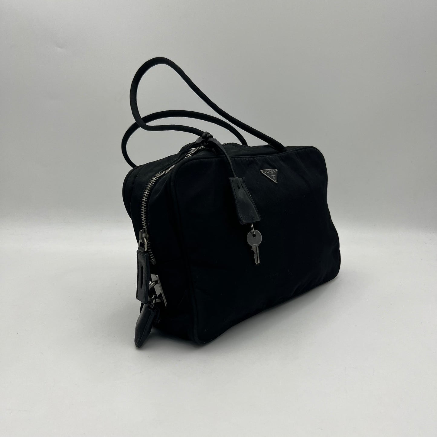 Prada Black Tessuto Small Bowler Bag
