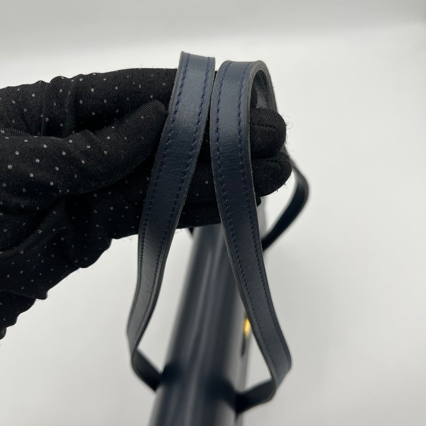 Christian Dior Dark Blue Leather Flap Shoulder Bag
