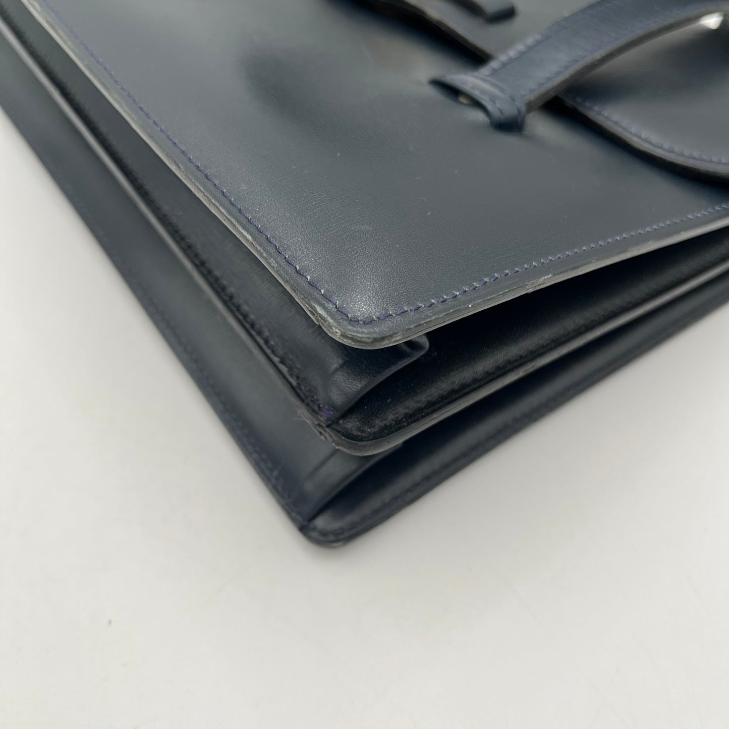 Christian Dior Dark Blue Leather Flap Shoulder Bag