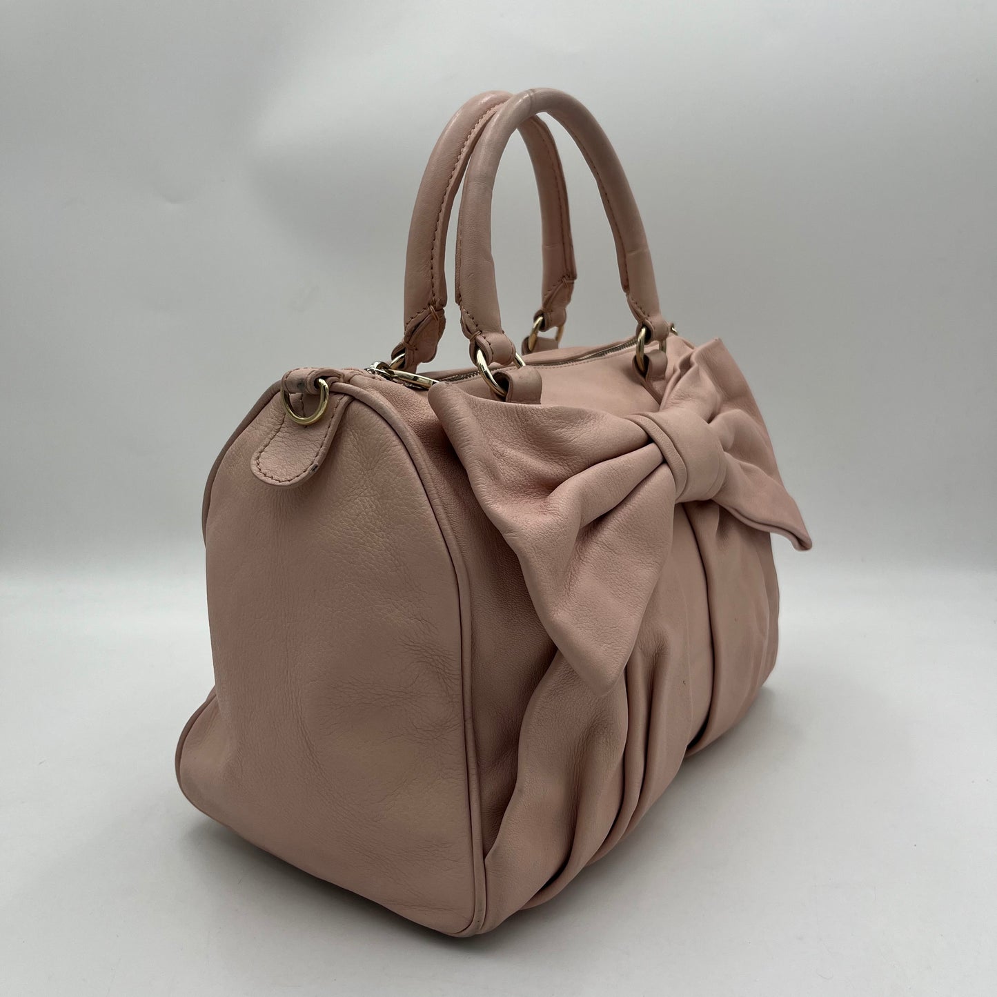 Valentino Garavani Red Pink Bow Leather Handbag