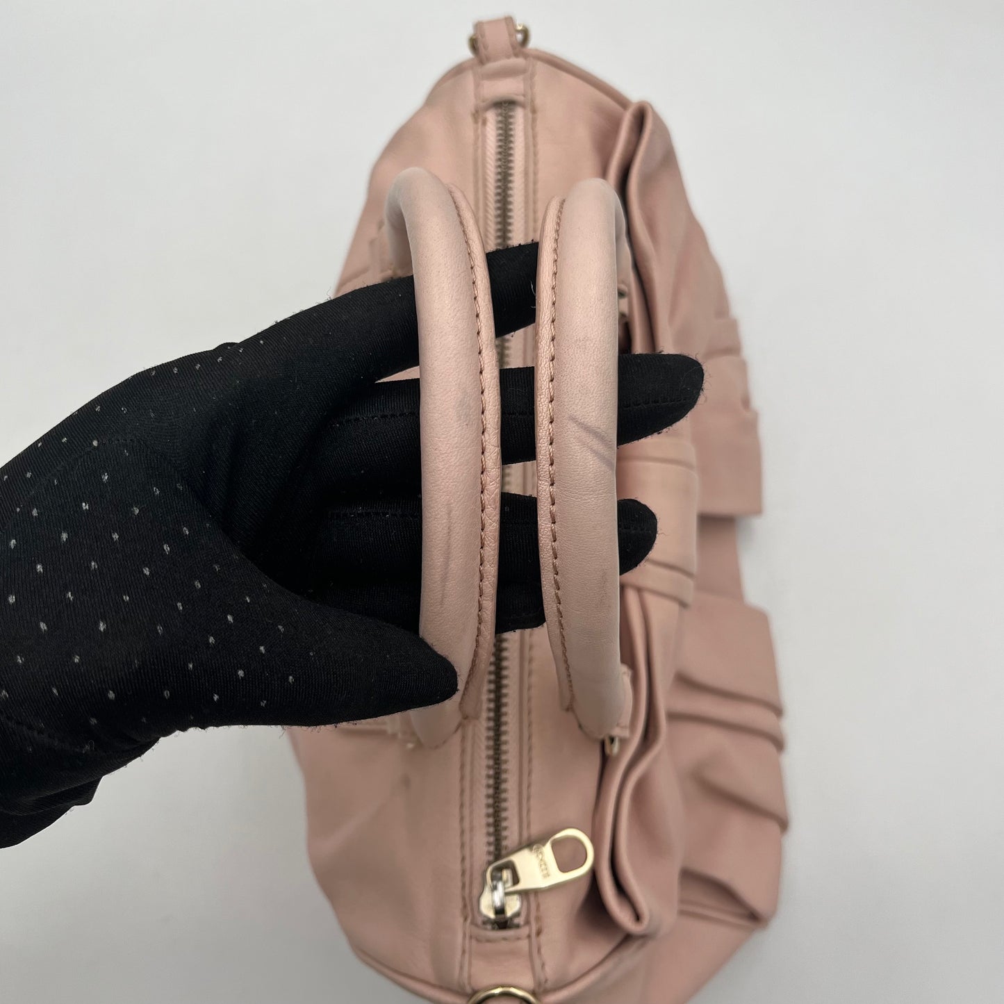 Valentino Garavani Red Pink Bow Leather Handbag