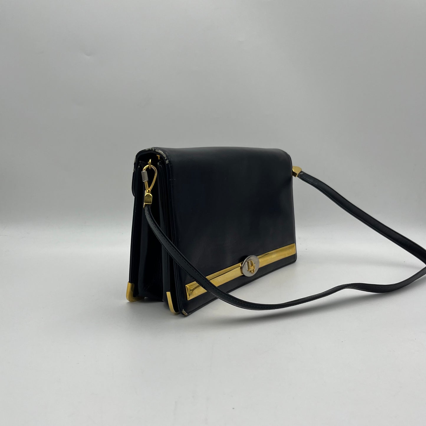 Christian Dior Vintage Leather Montaigne Box Shoulder Bag