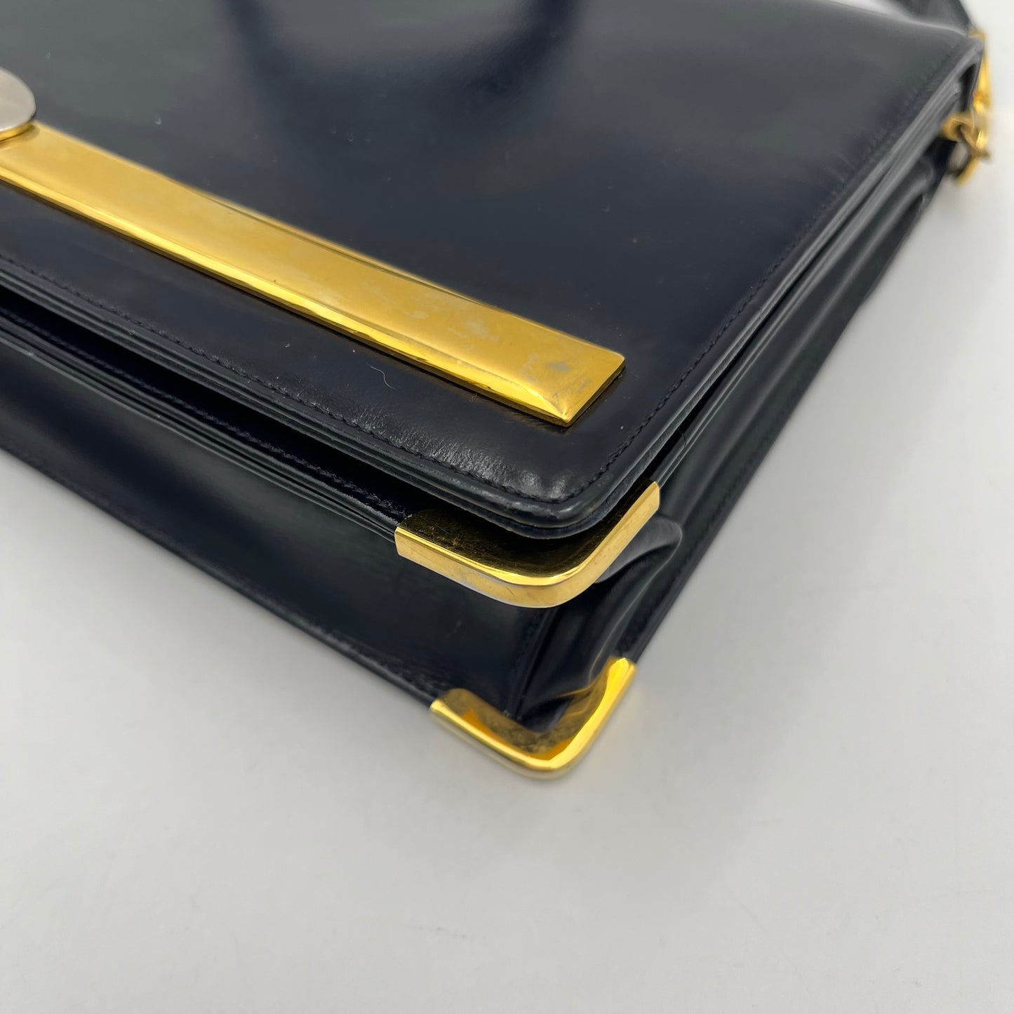 Christian Dior Vintage Leather Montaigne Box Shoulder Bag