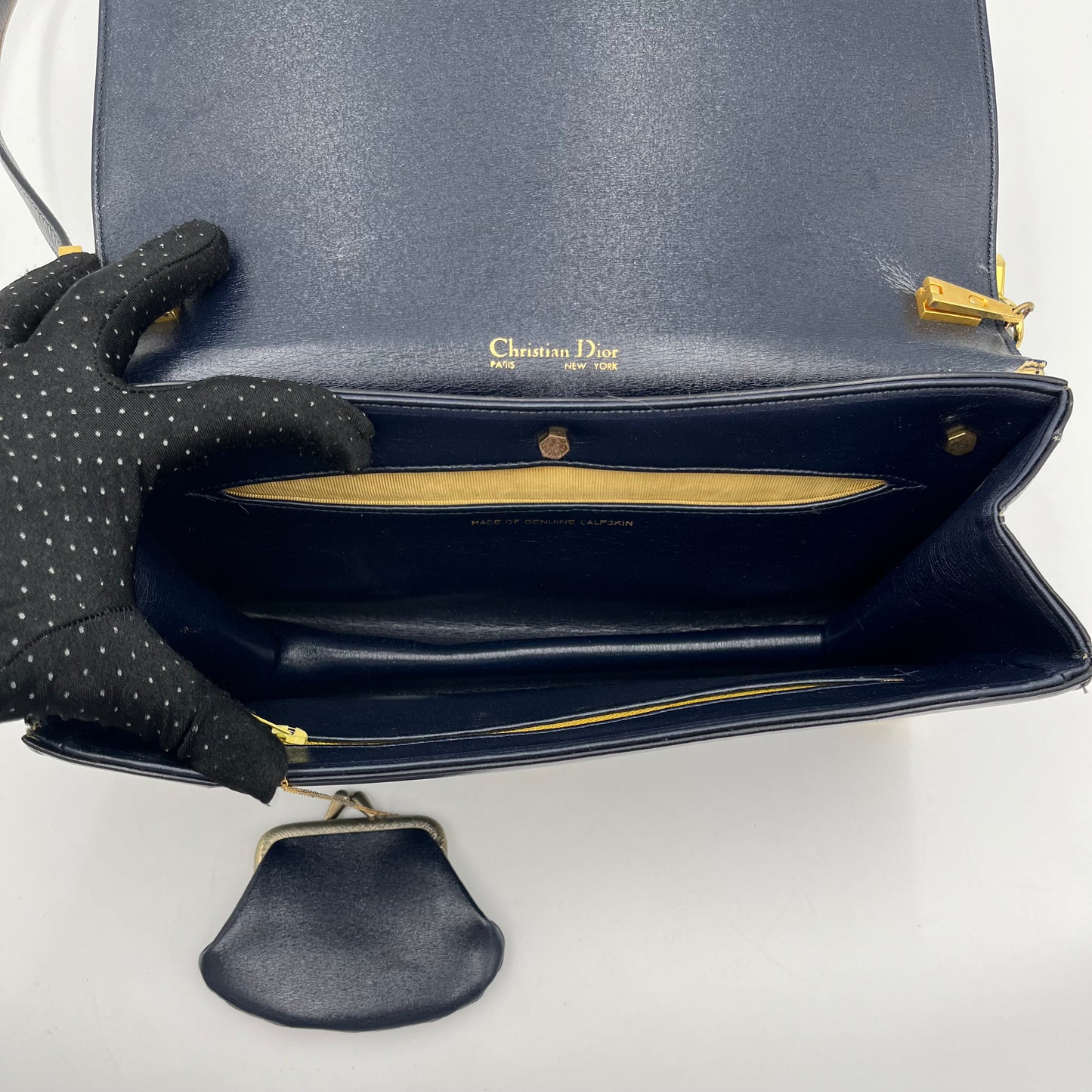 Christian Dior Vintage Leather Montaigne Box Shoulder Bag