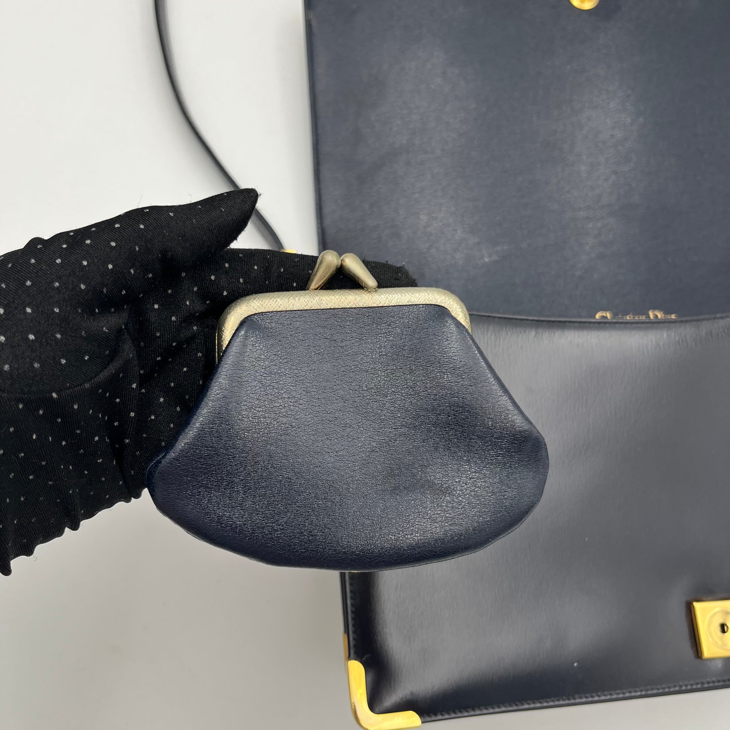 Christian Dior Vintage Leather Montaigne Box Shoulder Bag