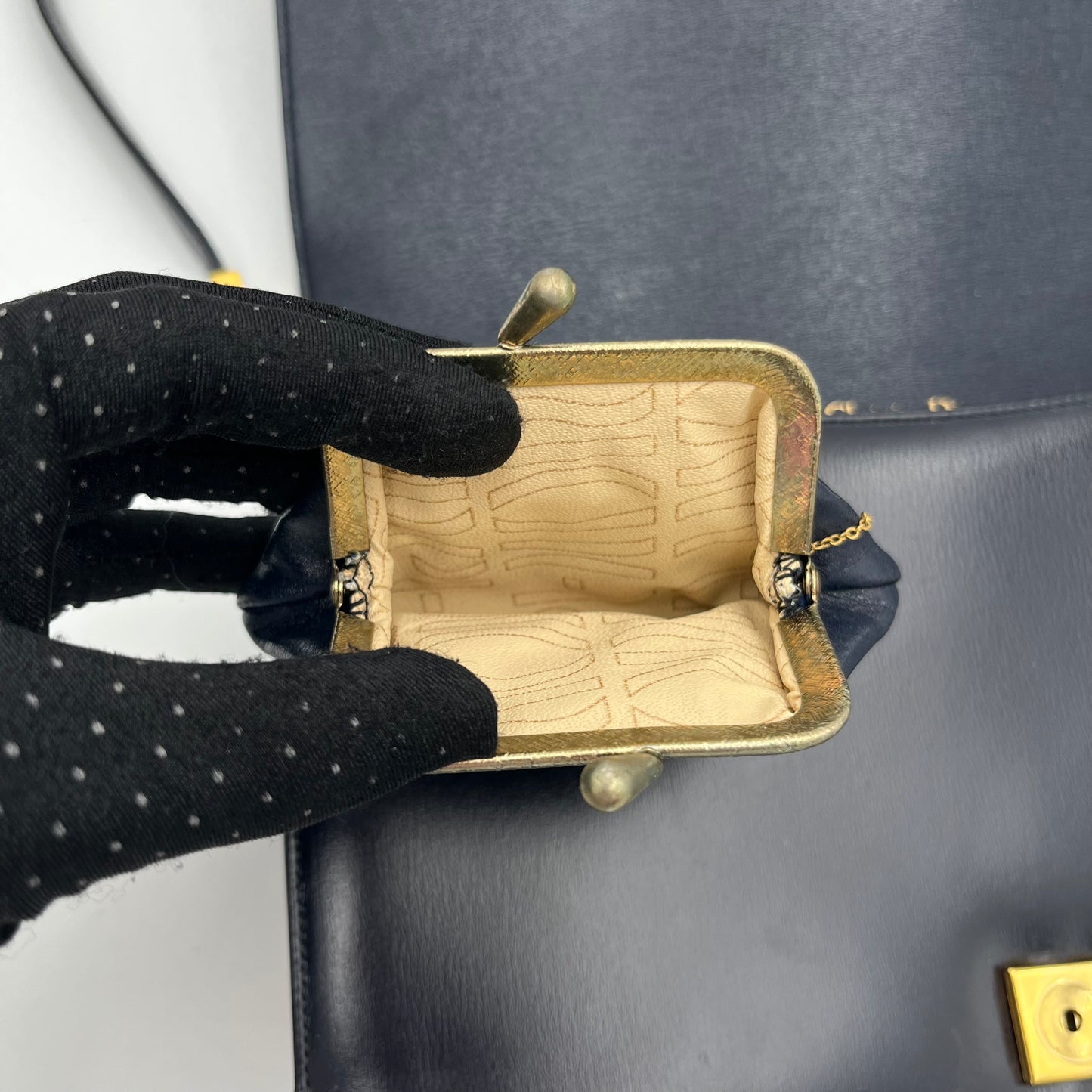 Christian Dior Vintage Leather Montaigne Box Shoulder Bag