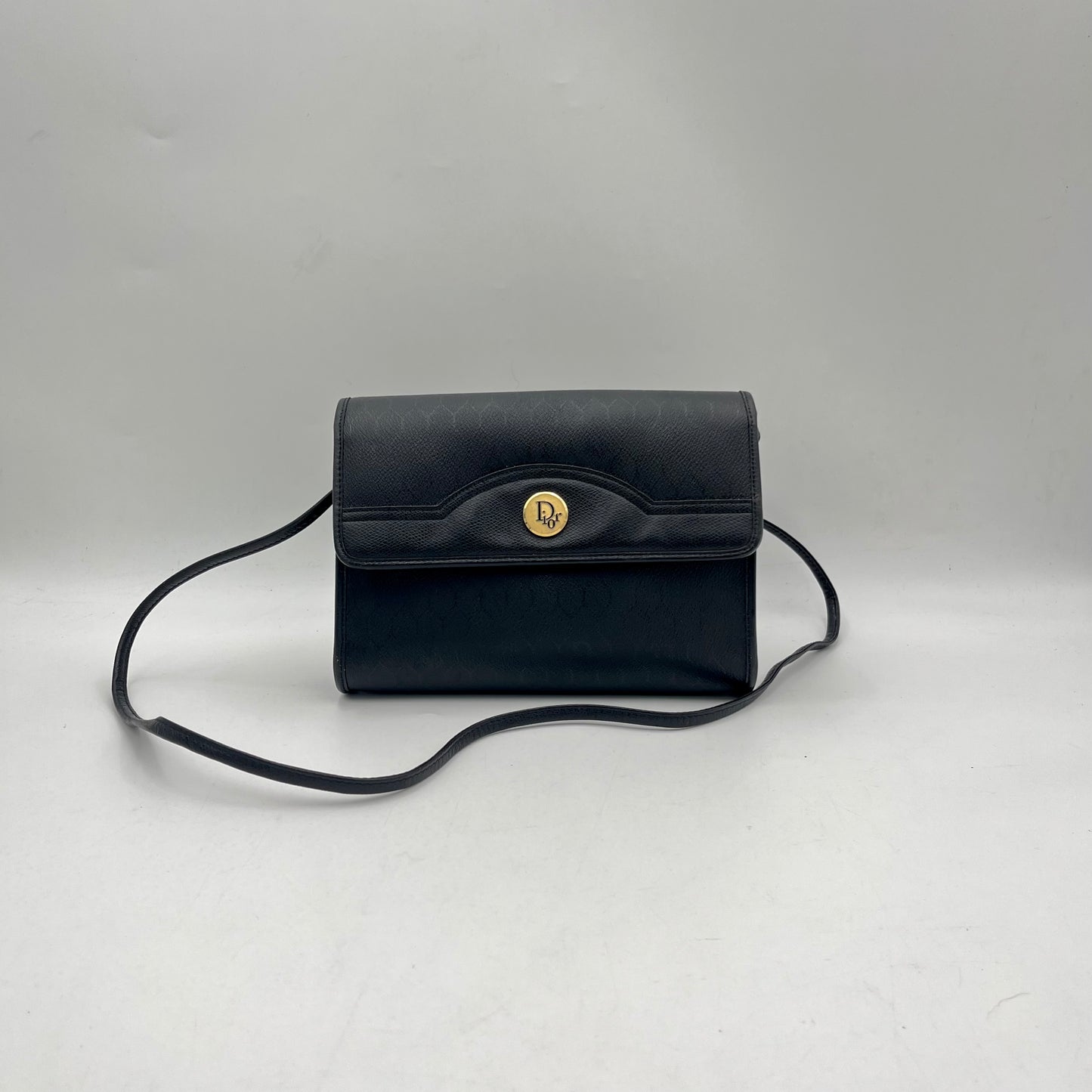 Christian Dior Black Honeycomb Flap Crossbody