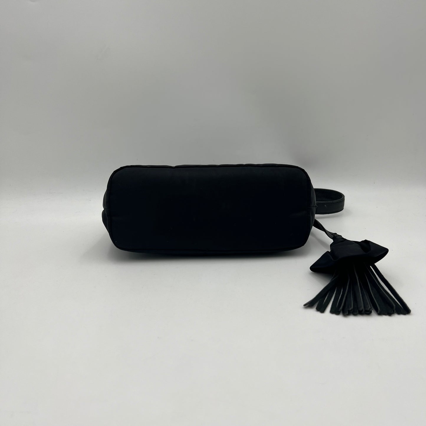 Prada Black Nylon Tassel Hobo Pochette