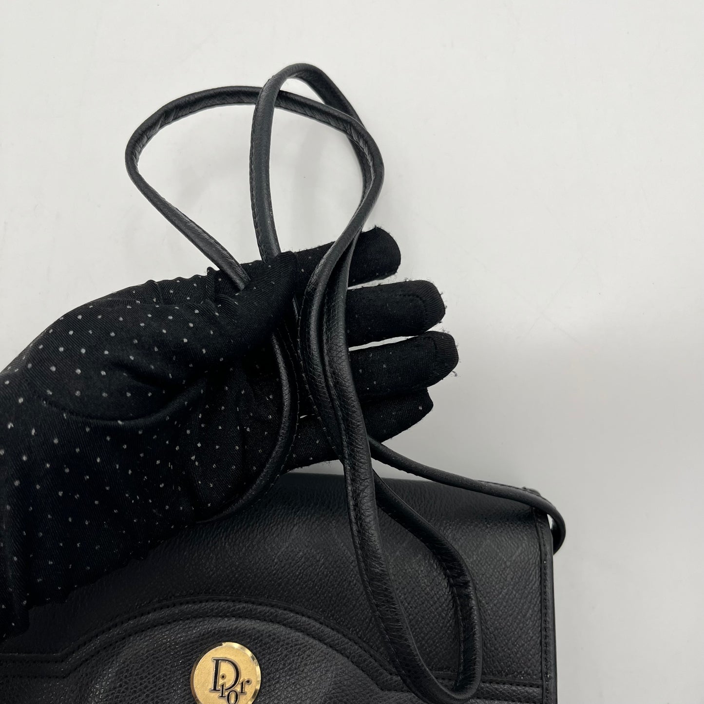Christian Dior Black Honeycomb Flap Crossbody