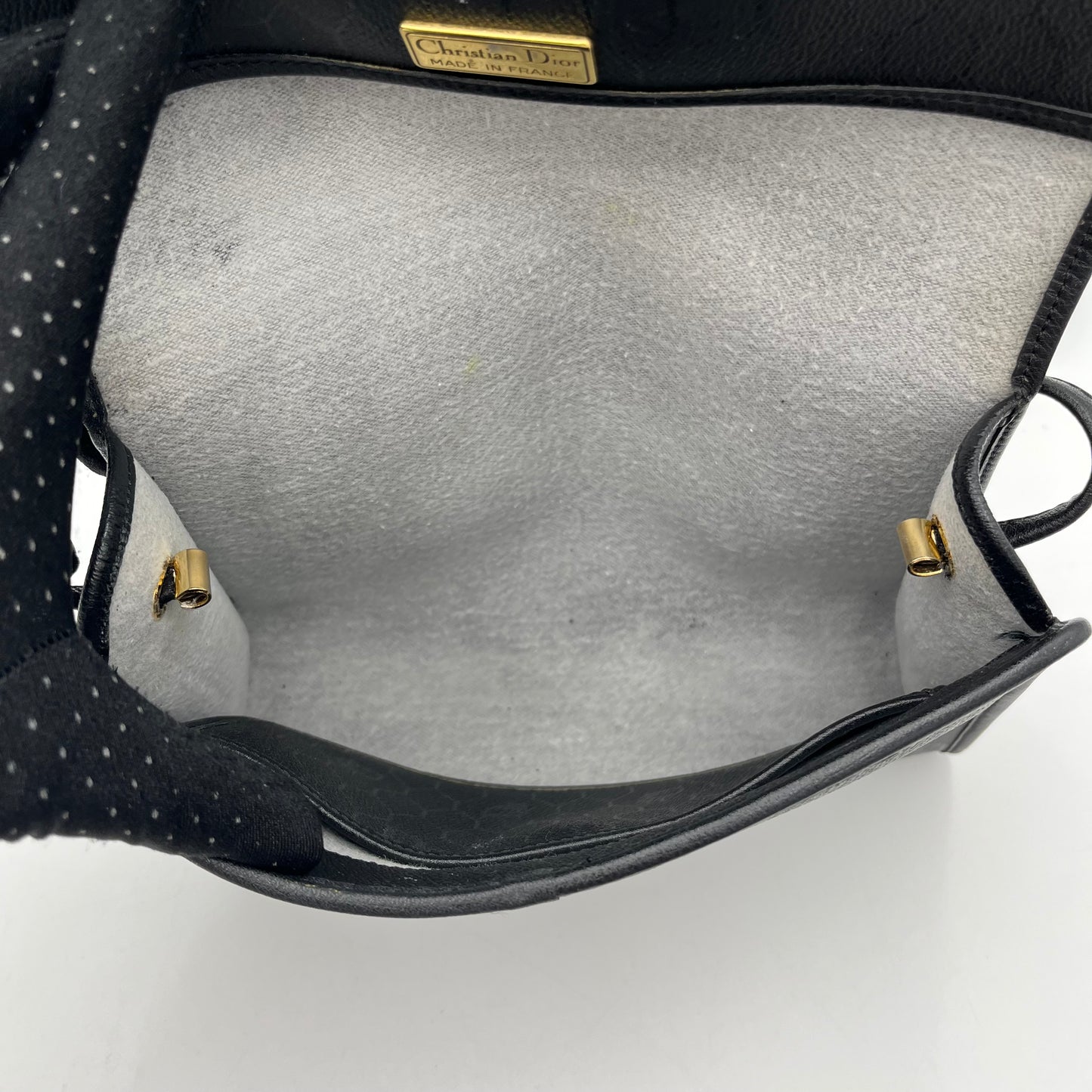Christian Dior Black Honeycomb Flap Crossbody
