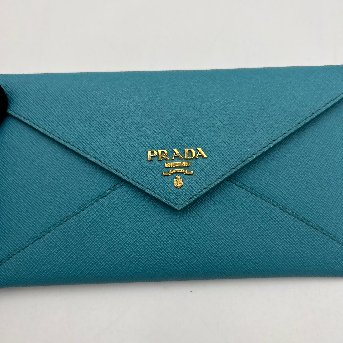 Prada Blue Saffiano Envelope Wallet