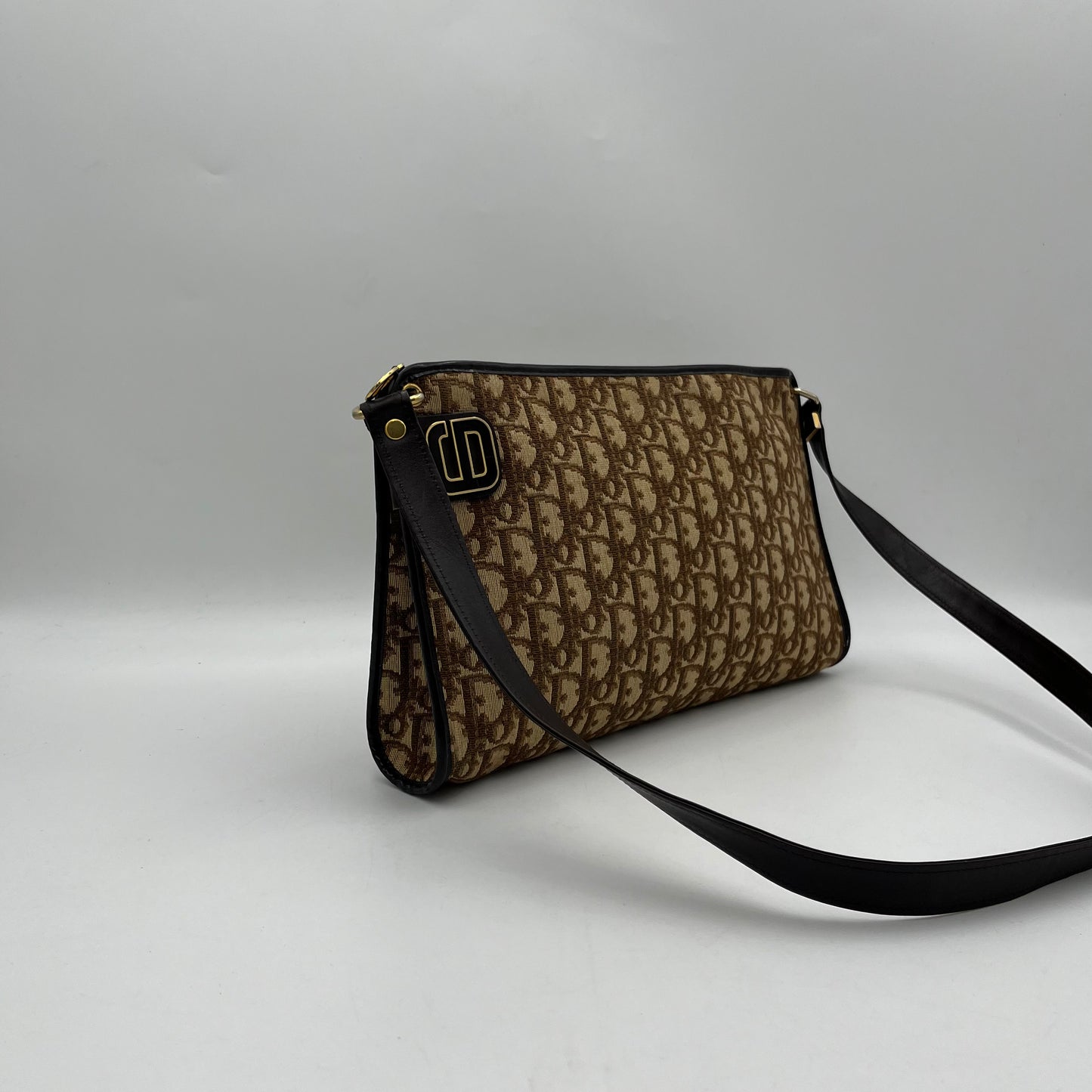 Christian Dior Brown Trotter CD Logo Shoulder Sling Bag