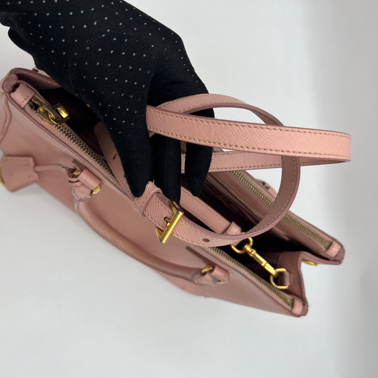 Prada Light Pink Saffiano Lux Galleria with Sling