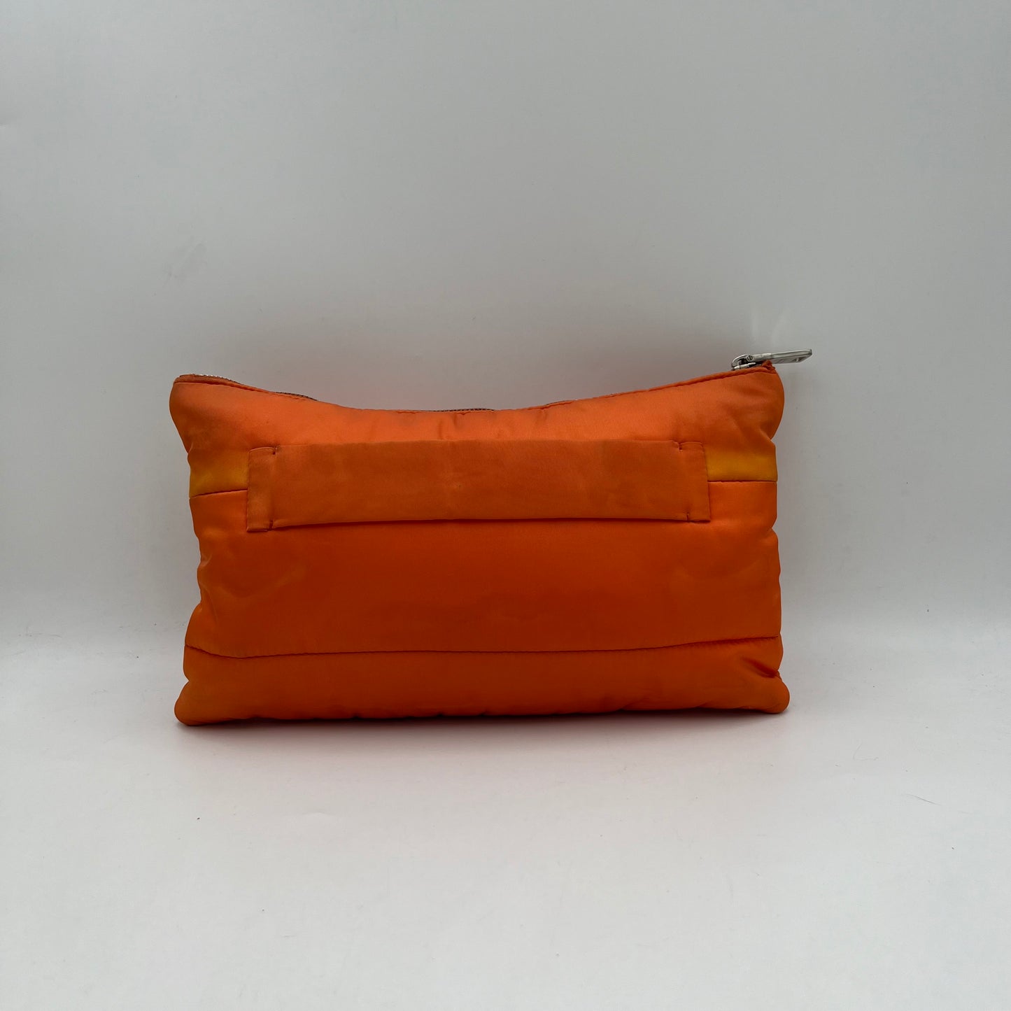 Prada Orange Nylon Bomber Clutch
