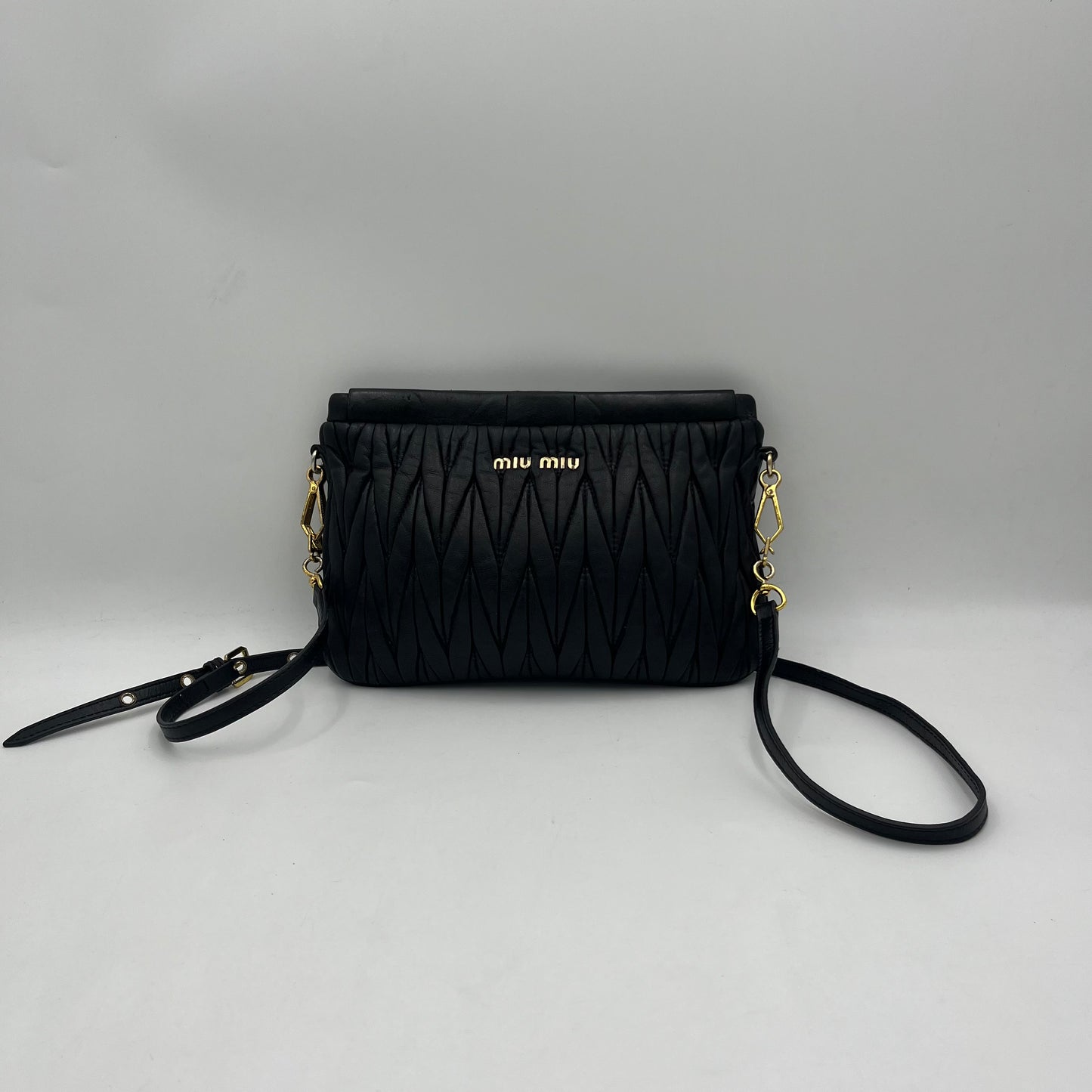 Miu Miu Matelasse Black Leather Crossbody
