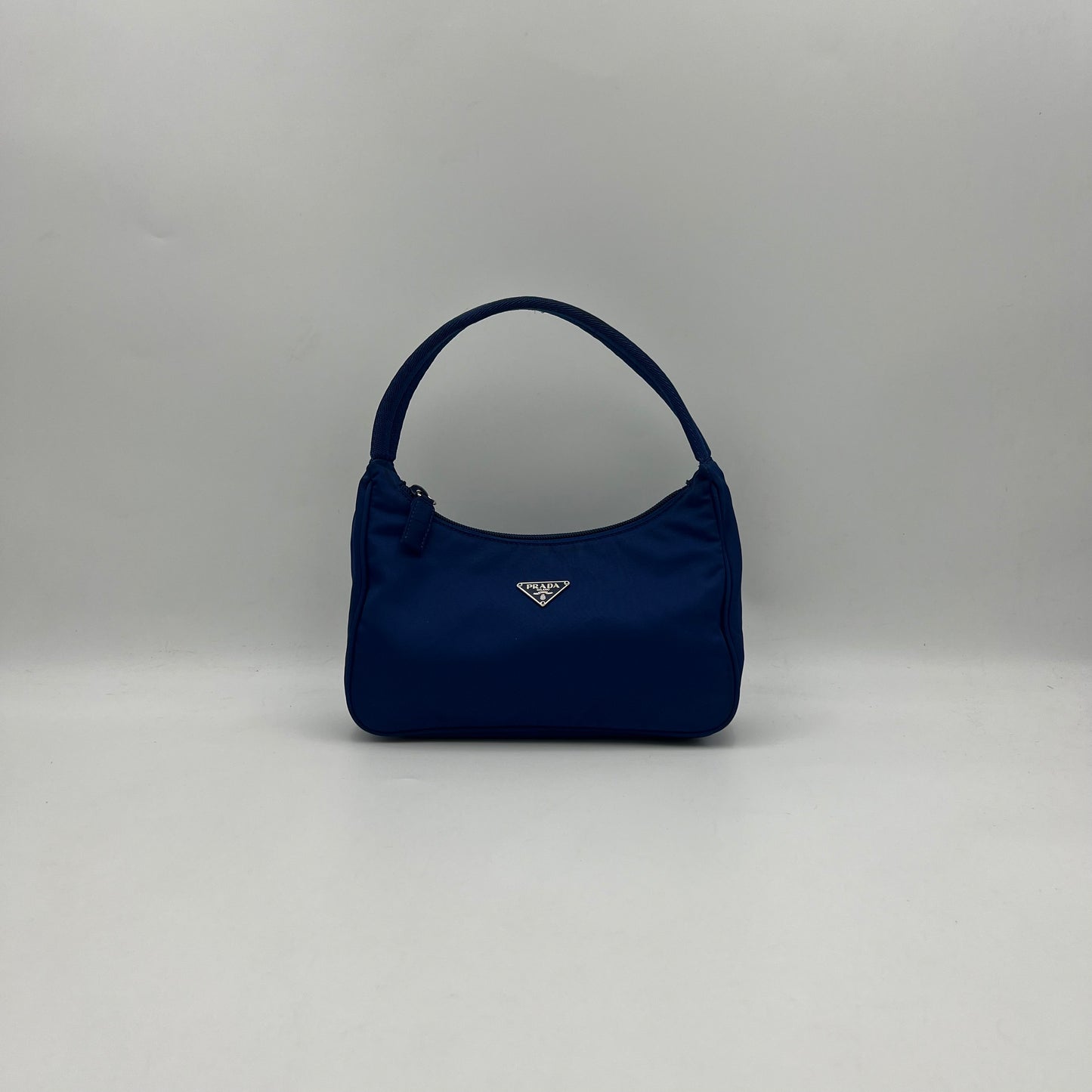 Prada Royal Blue Nylon Mini Hobo Baguette