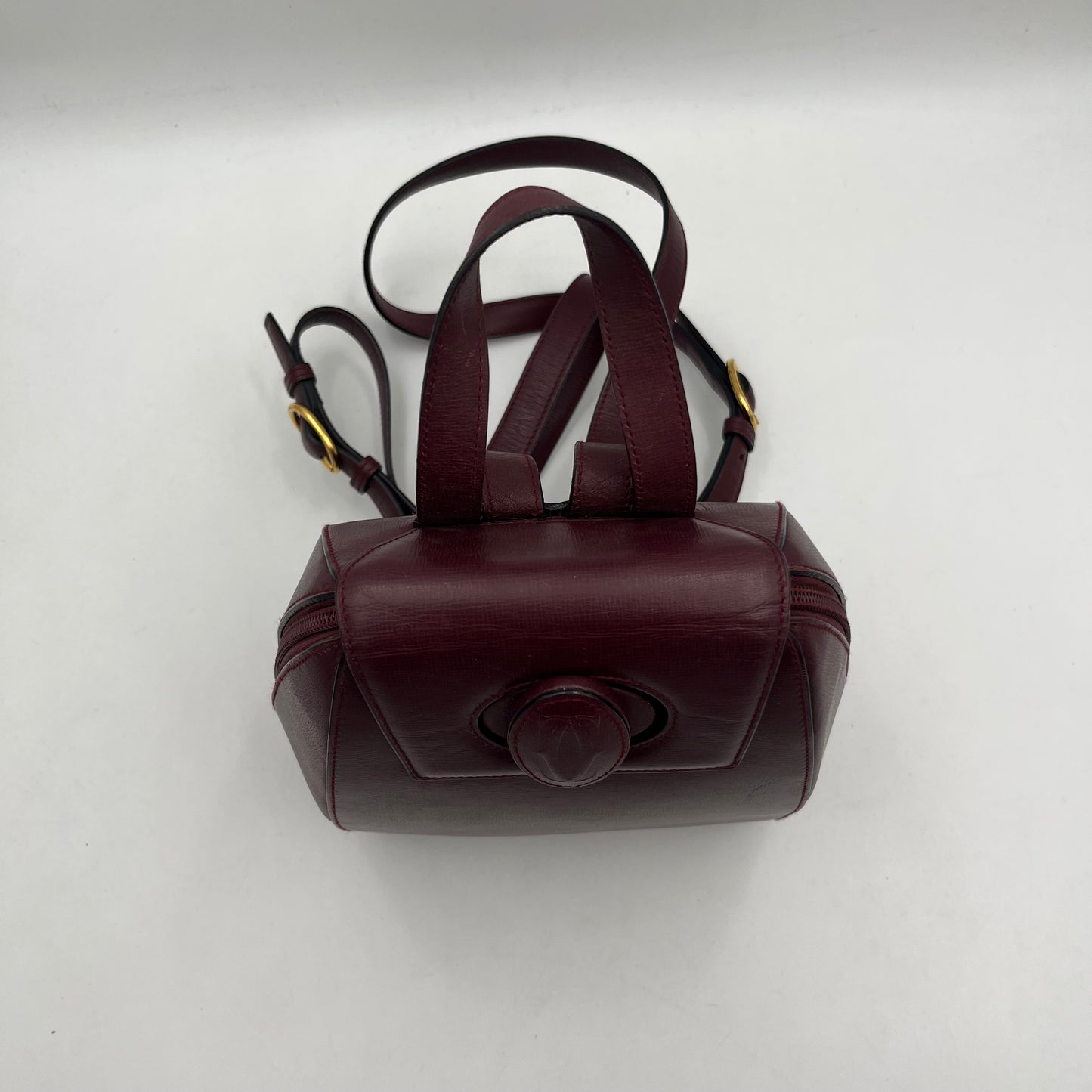 Cartier Paris Burgundy Twist Lock Small Backpack