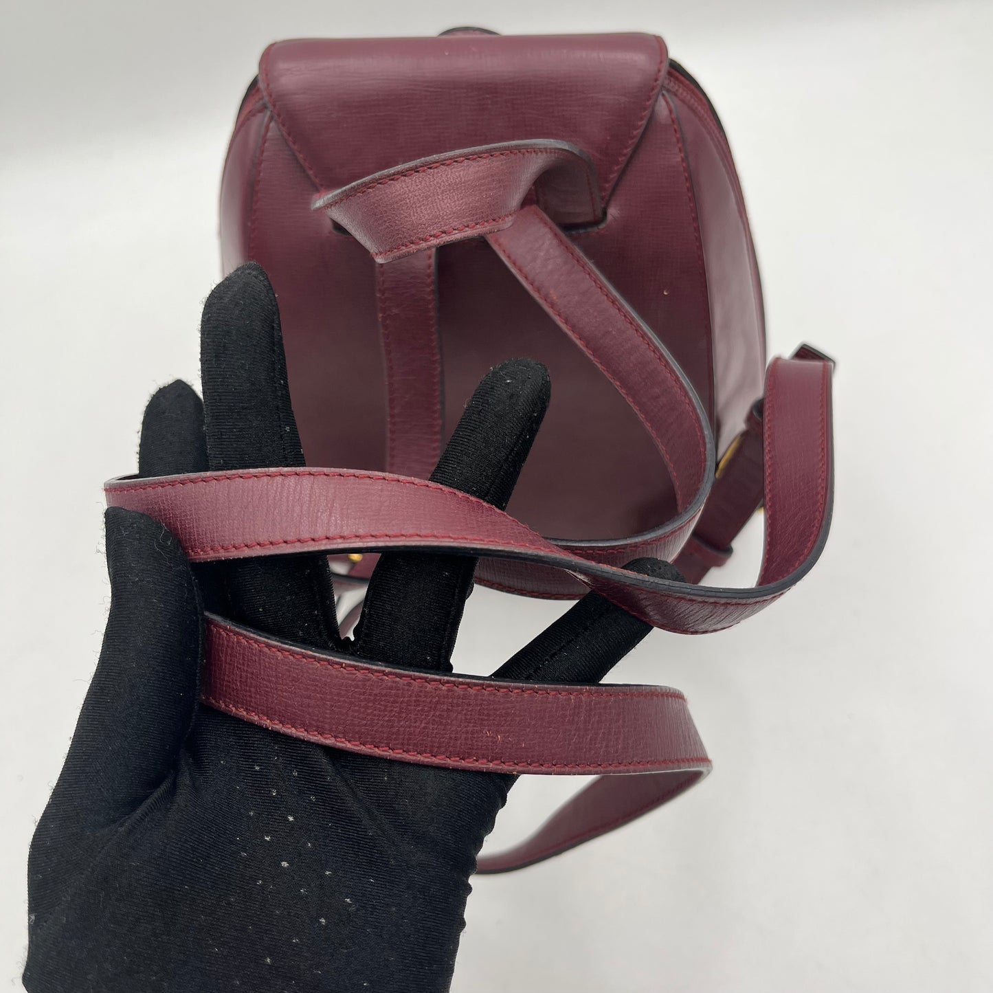 Cartier Paris Burgundy Twist Lock Small Backpack