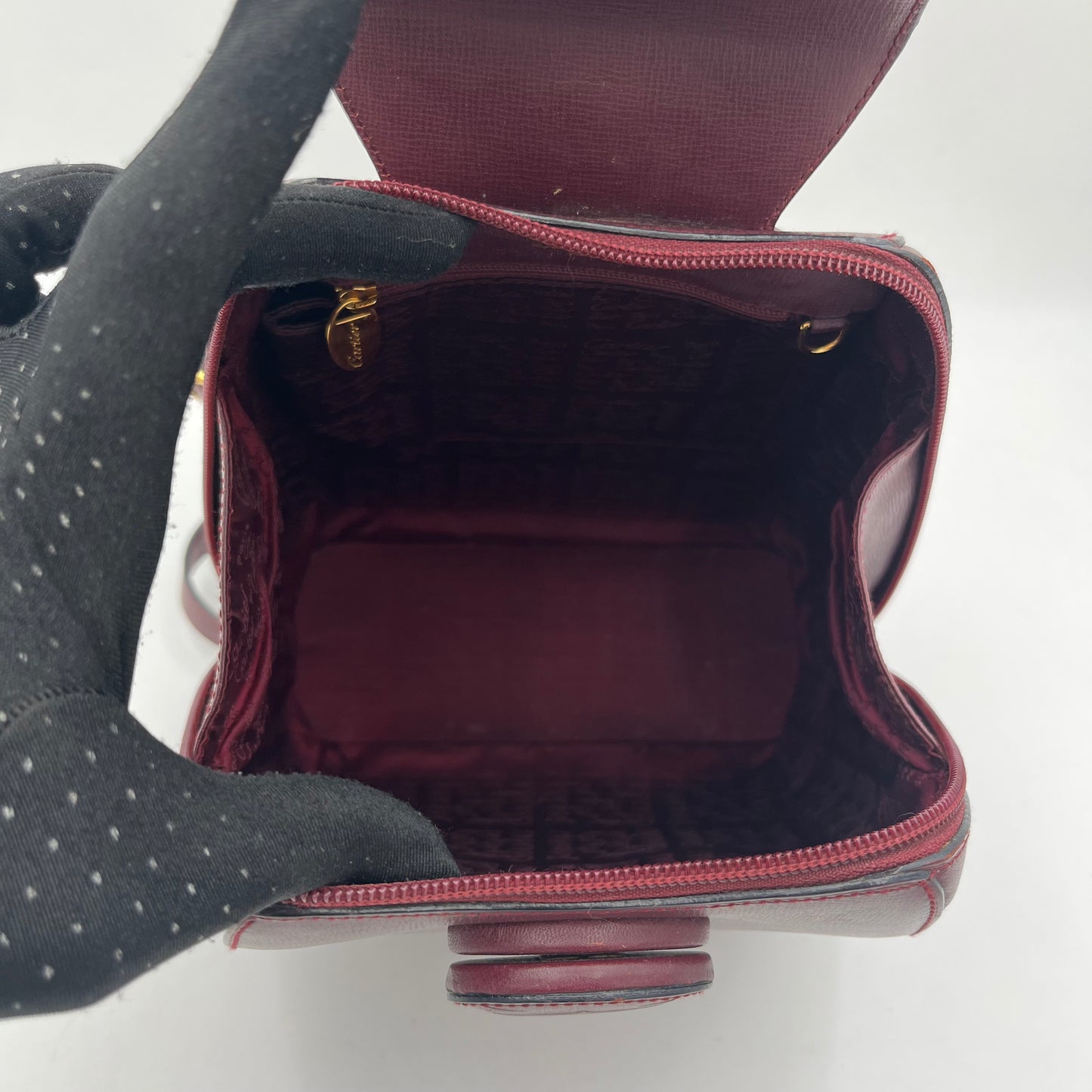 Cartier Paris Burgundy Twist Lock Small Backpack