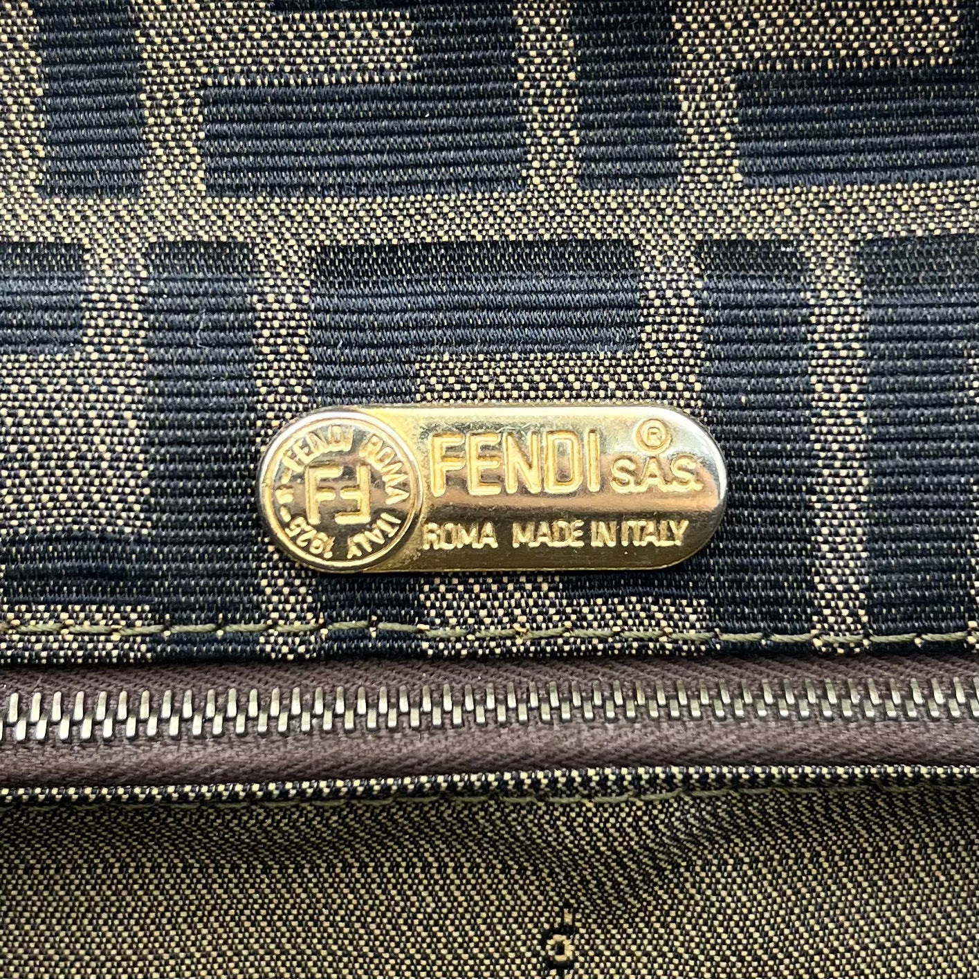 Fendi Tobacco Zucca Belt Flap Convertible Bag