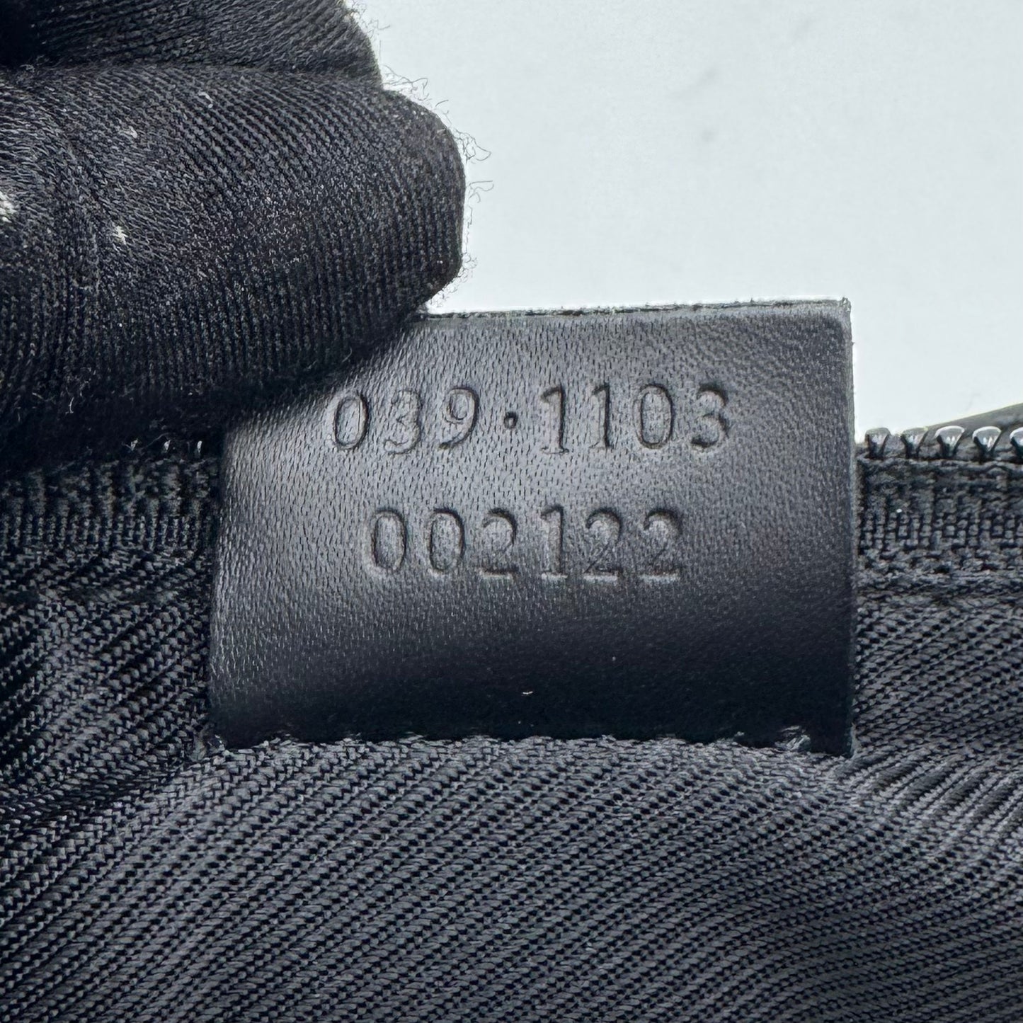 Gucci Gray Black Monogram Canvas Boat Pochette GHW