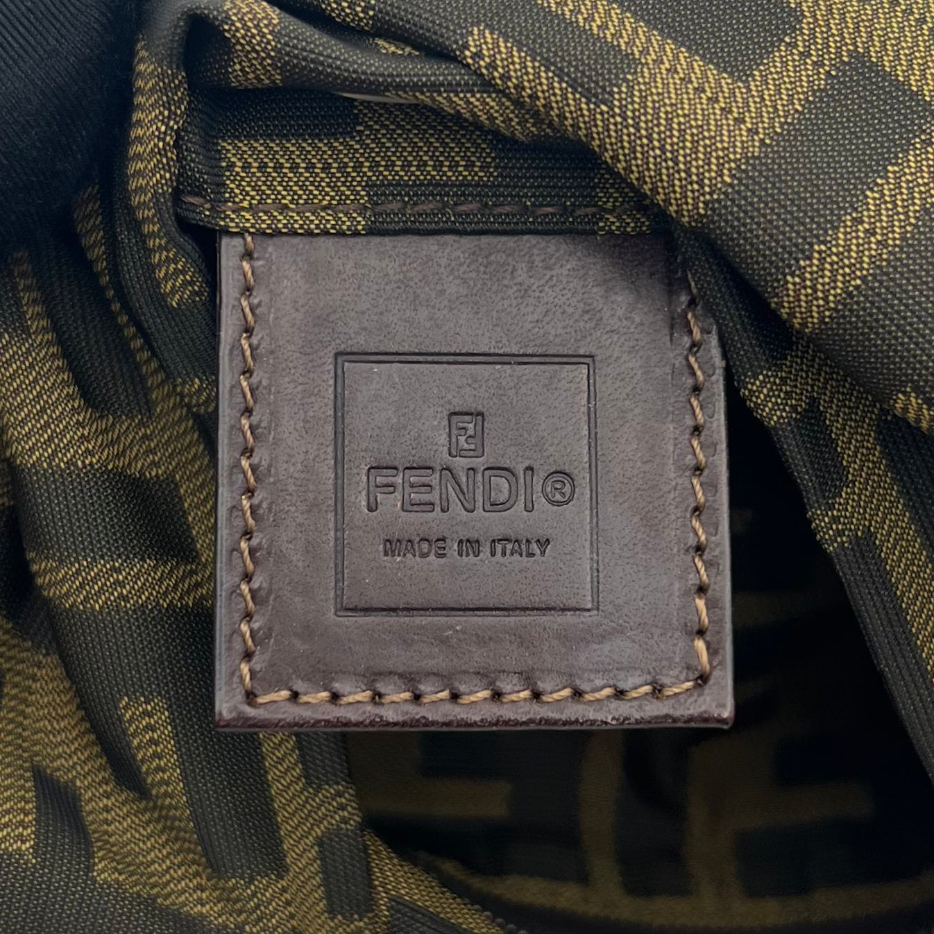 Fendi Tobacco Zucca FF Logo Shoulder Bag