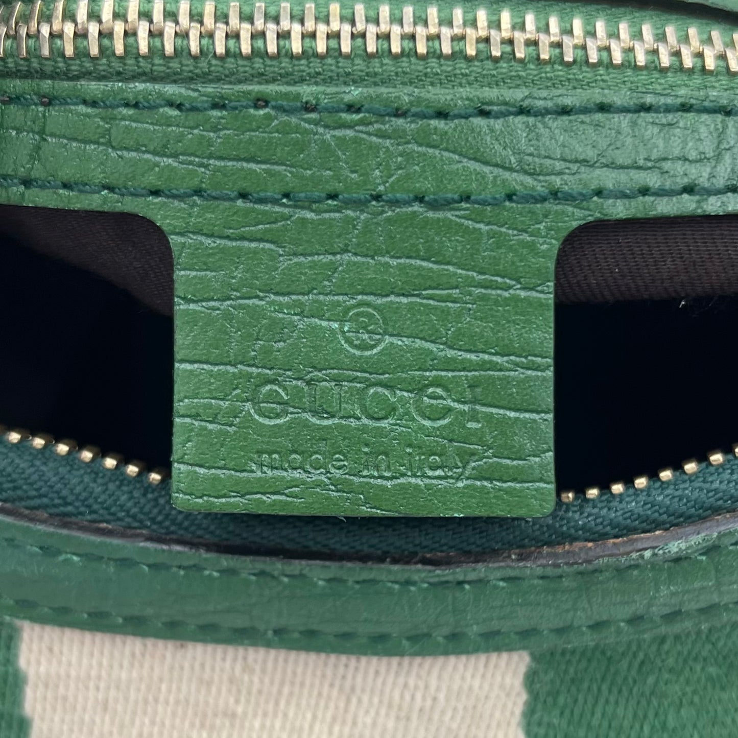Gucci GG Canvas Green Web Horsebit Chain Large Hobo Bag