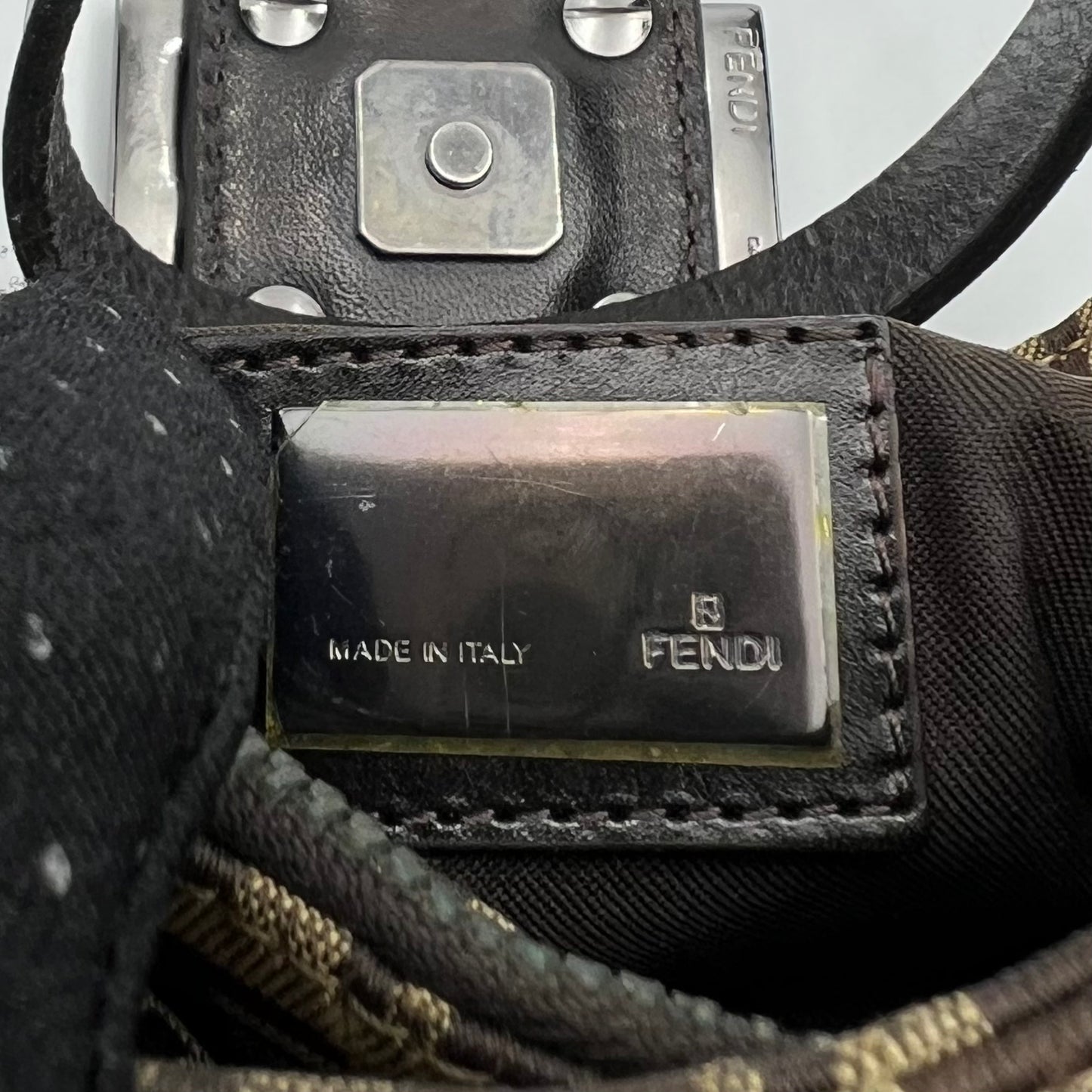 Fendi Brown Zucchino Hobo Baguette