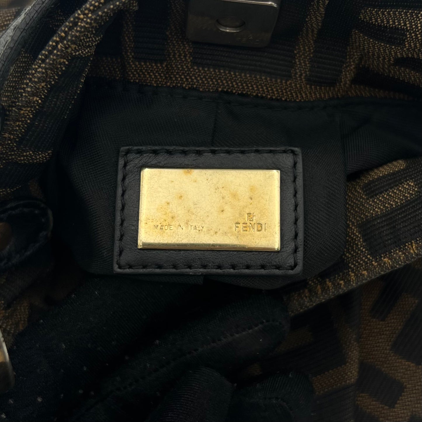 Fendi Tobacco Zucca Mini Chef Handbag