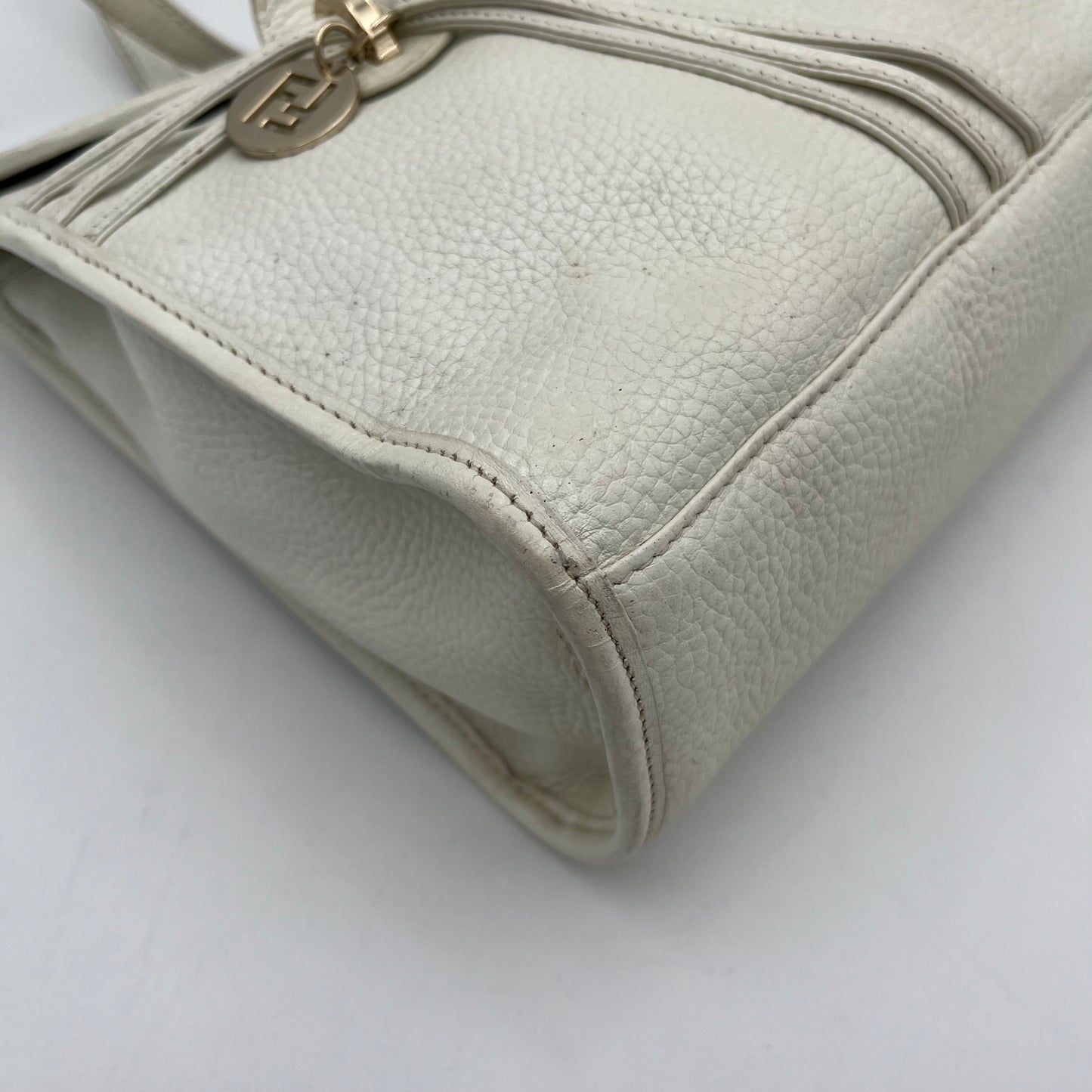 Fendi White Leather Handbag