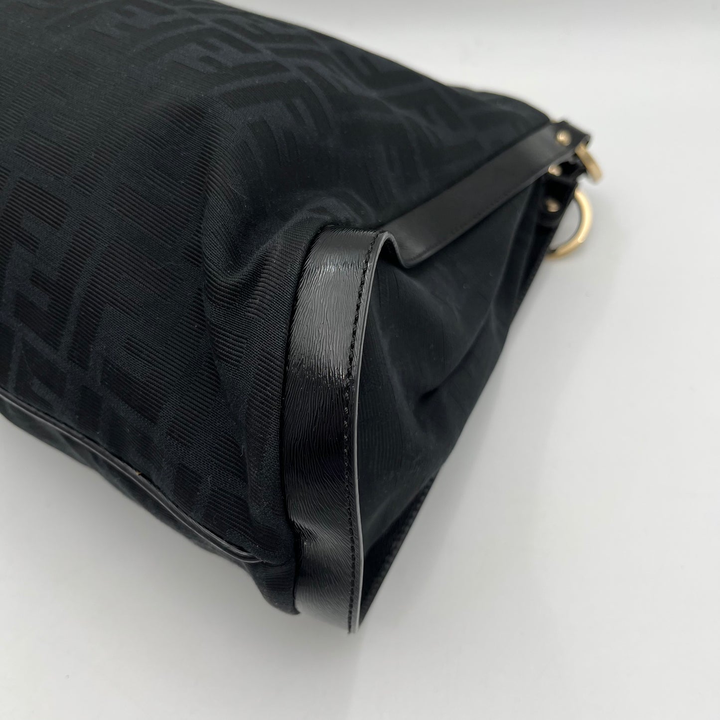 Fendi Black Zucca Chef Large Shoulder Bag