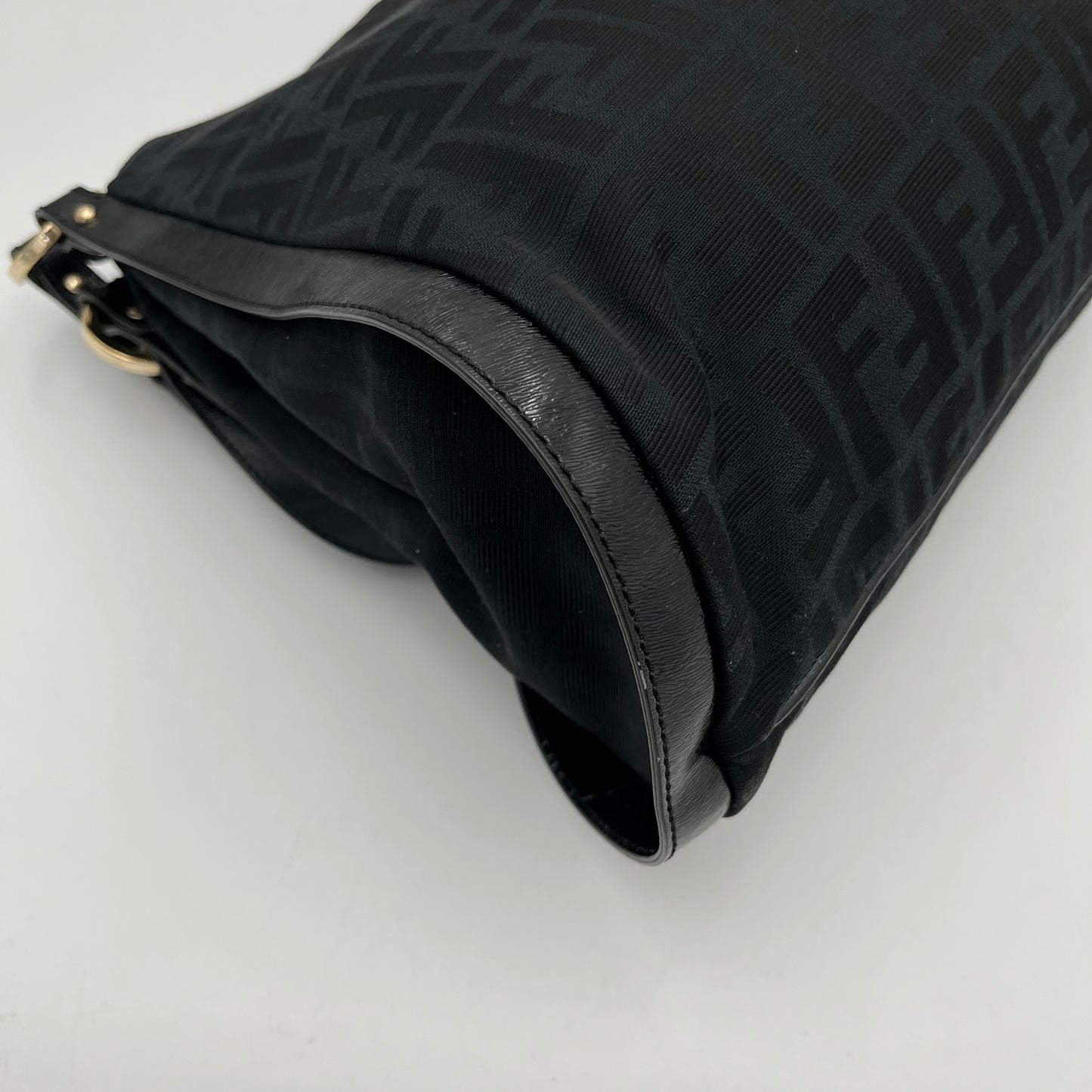 Fendi Black Zucca Chef Large Shoulder Bag