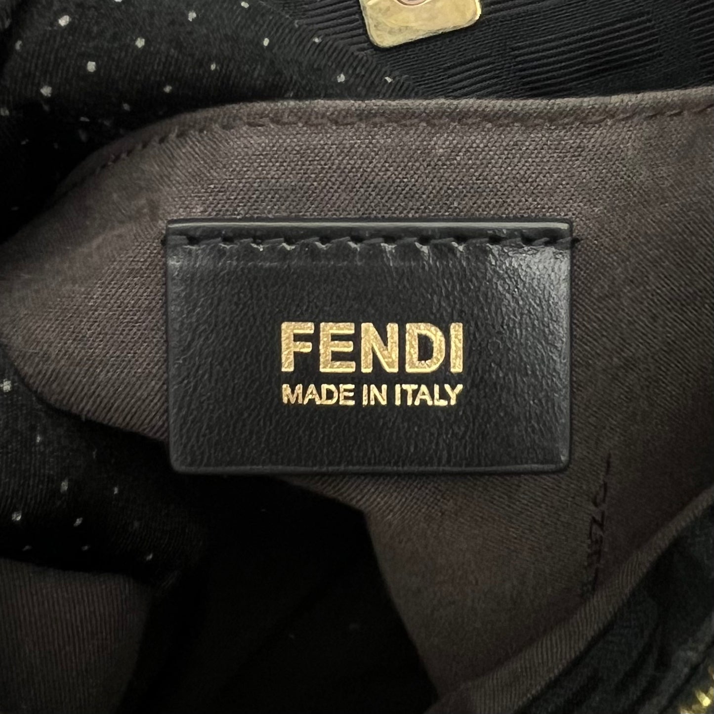 Fendi Black Zucca Chef Large Shoulder Bag