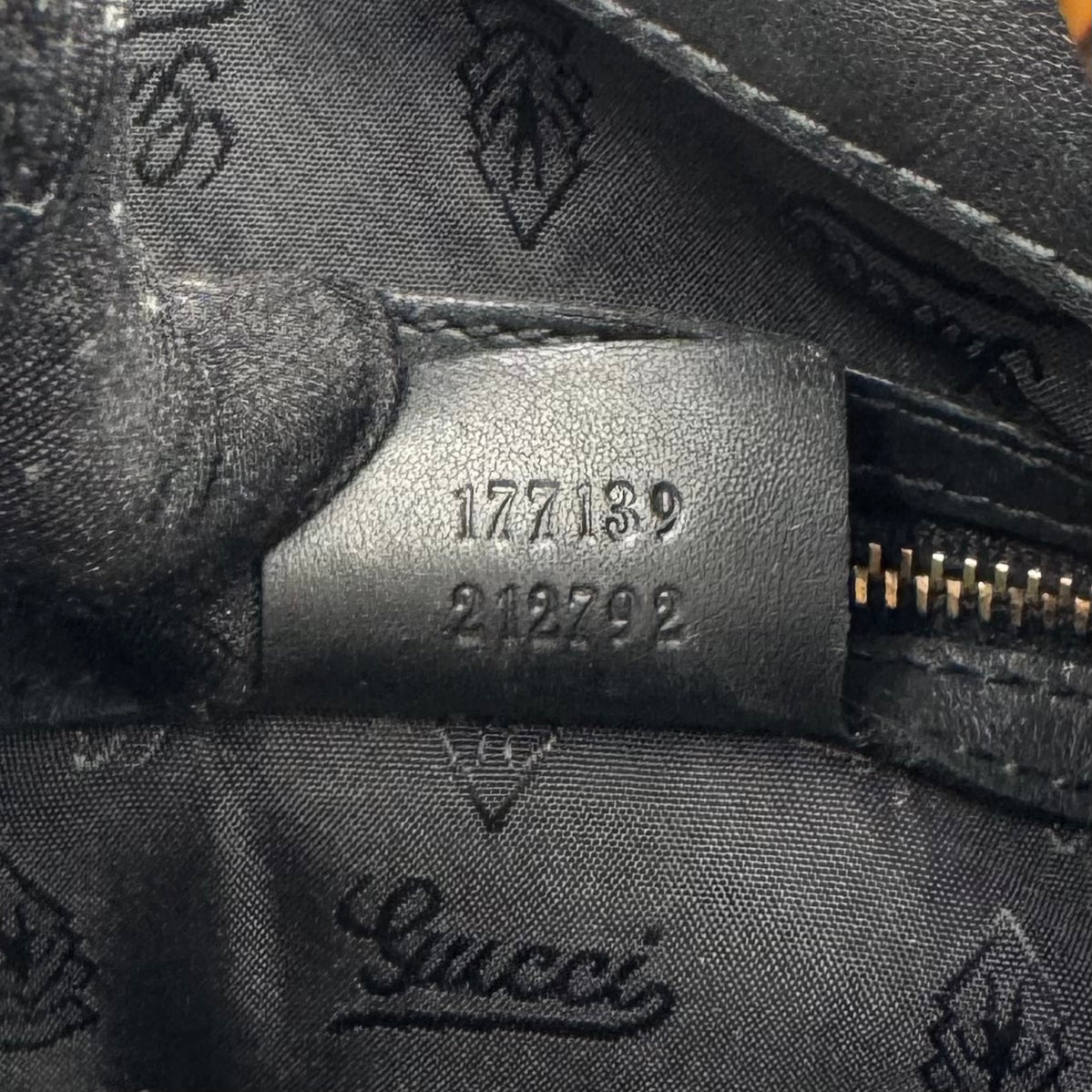 Gucci Black and White Pleated Leather Indy Babouska