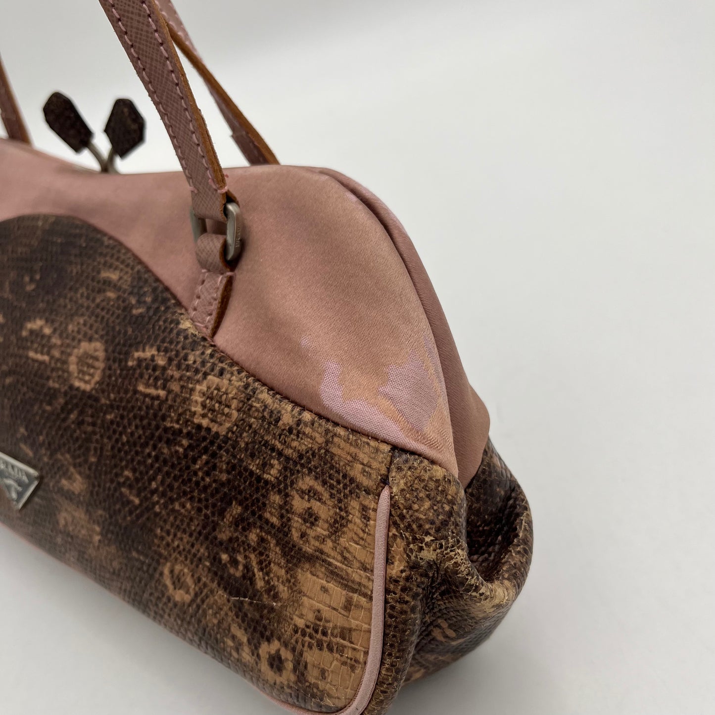 Prada Sera Lizard Skin Kisslock Bag