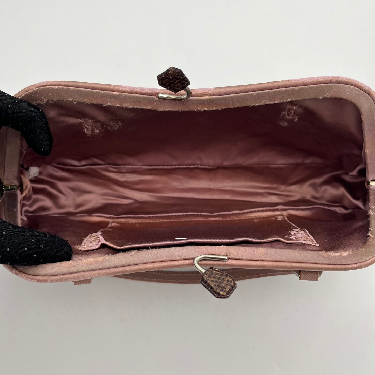Prada Sera Lizard Skin Kisslock Bag