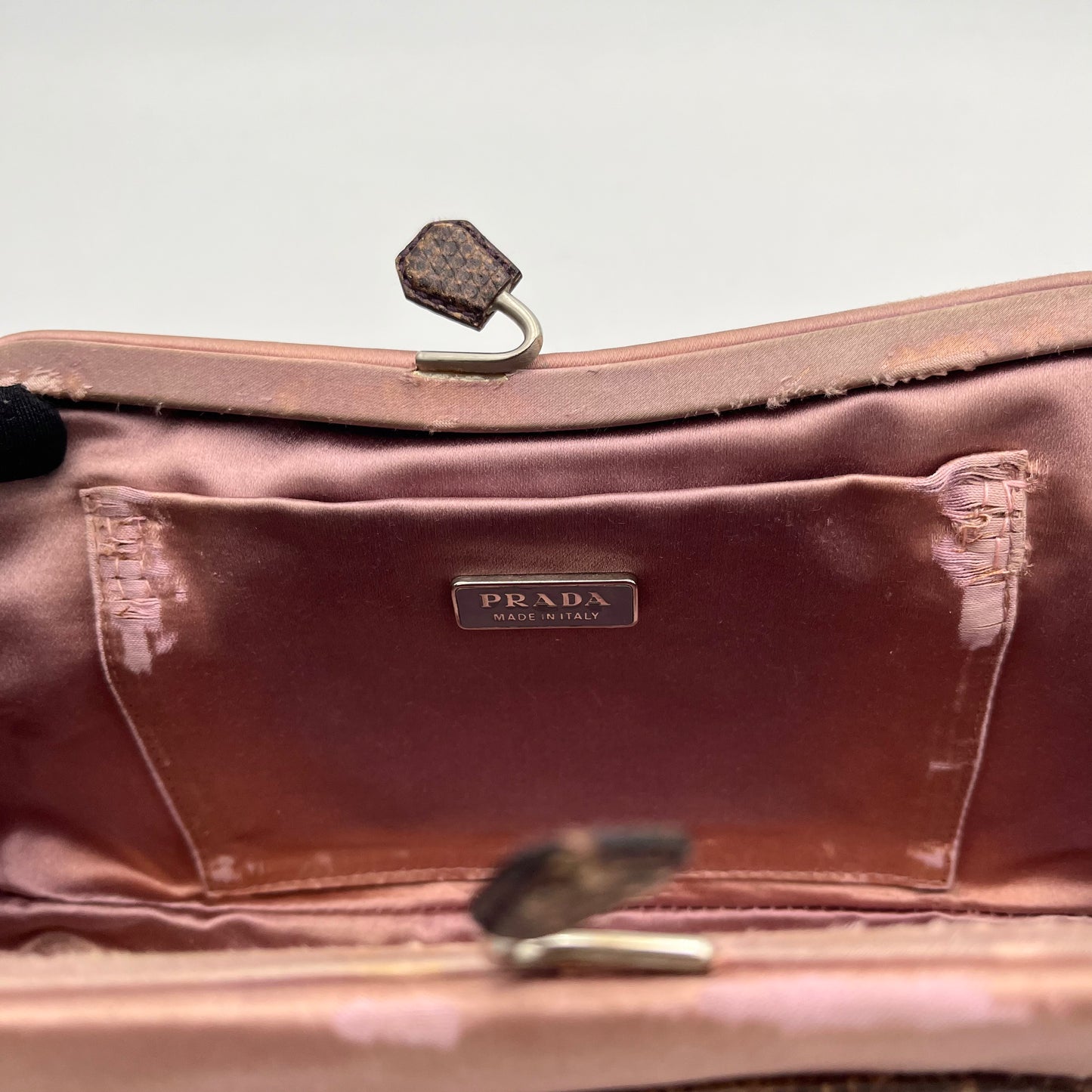Prada Sera Lizard Skin Kisslock Bag