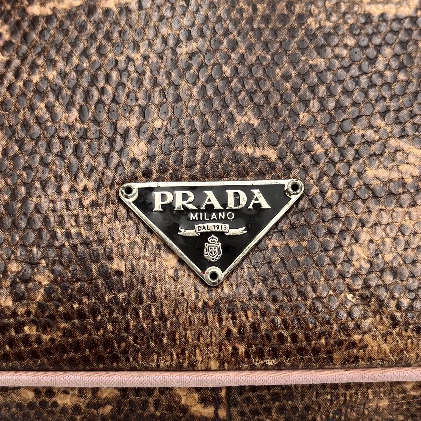 Prada Sera Lizard Skin Kisslock Bag