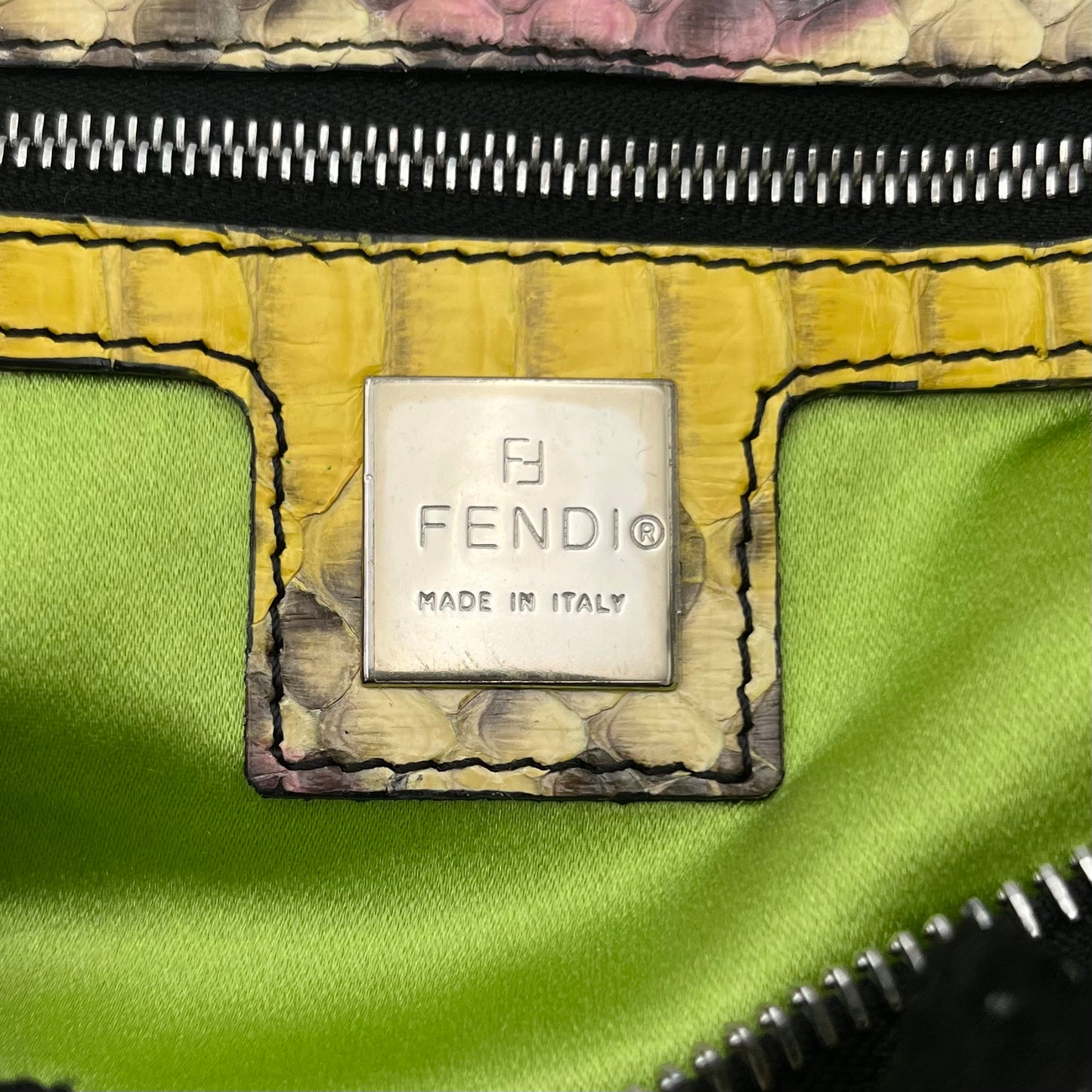 Fendi Multicolor Python Mirror Bag